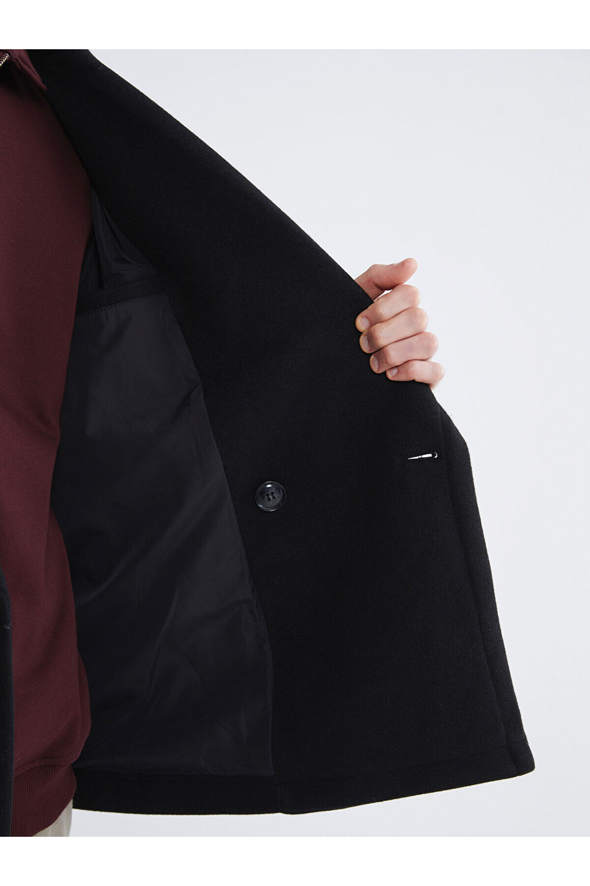 Shining Store'dan Işıltılı Seçimler Kruvaze Roba Yaka Erkek Kaşe Kaban — رنگارنگ SHG1128199982SHG044 — تصویر 7 از 8