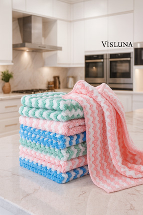 VİSLUNA ( 1 Adet ) Mikrofiber Mutfak Bezi 30x30 Cm Temizlik Bezi Yumuşak Doku...