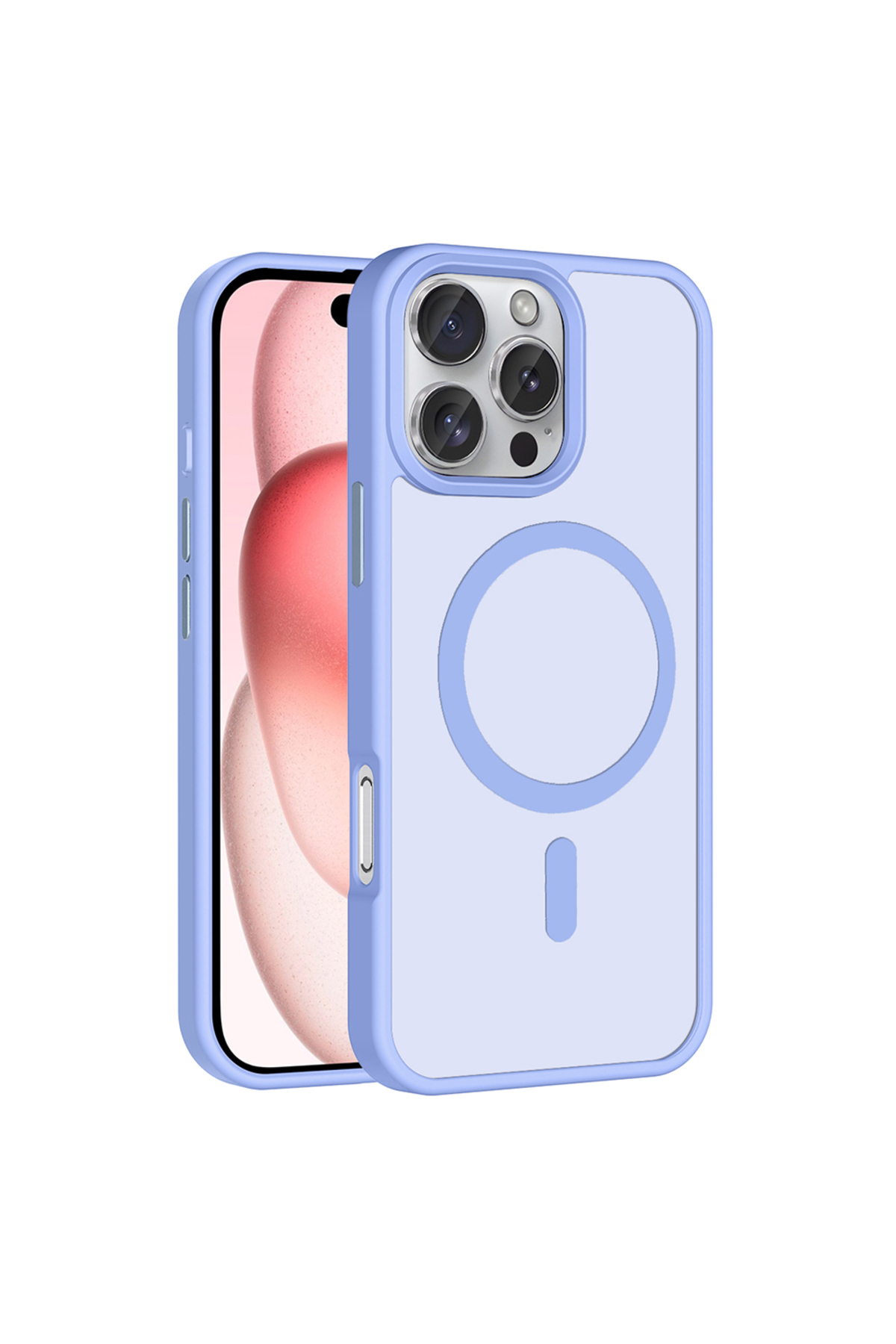 iPhone 16 Pro Max Kılıf Magsafe Şarj Özellikli Mat Arka Yüzey MRSA Sio Kapak - Lila