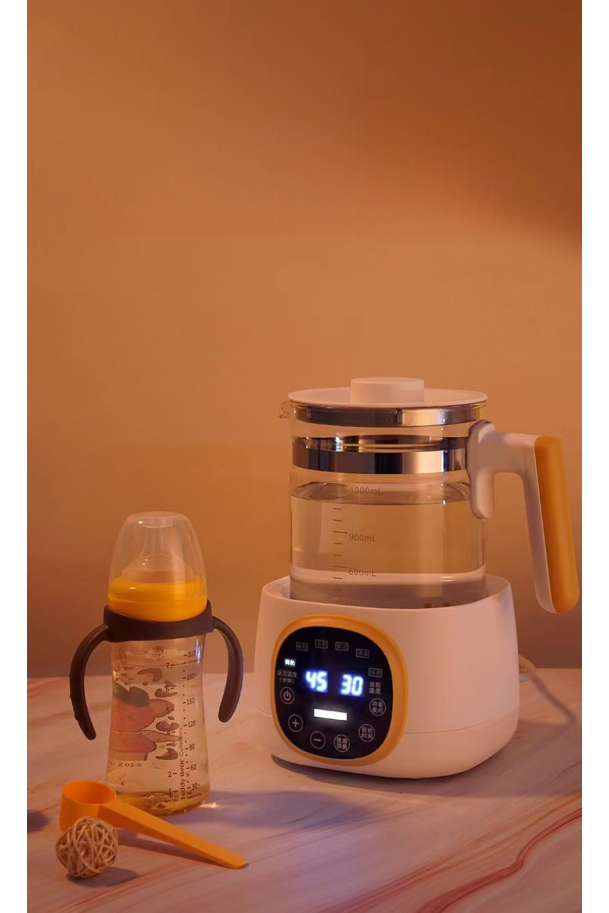 Blitz 1.3L Akıllı Süt Isıtıcı | Bitki Çayı & Mama Hazırlama | 600W Hızlı Isıtma | Cam Demlik fotoğrafı 3 (önizleme)