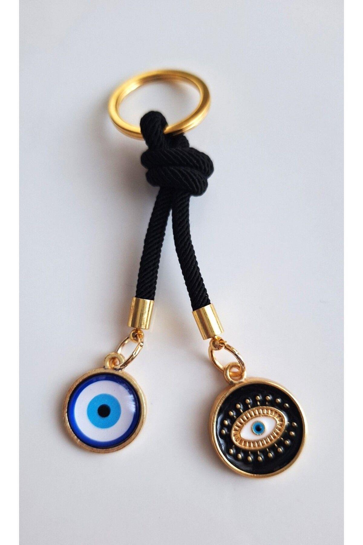 Gift Evil Eye Beaded Black Keychain 10cm