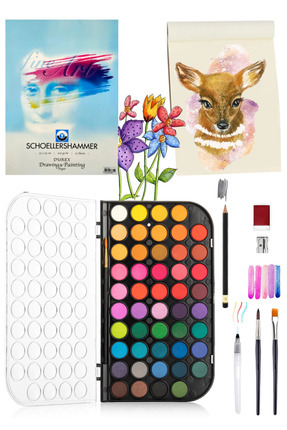 GLANCE Art-X Premium 48'li Sulu Boya Schoellershammer 25x35 15 s Teknik Çizim...