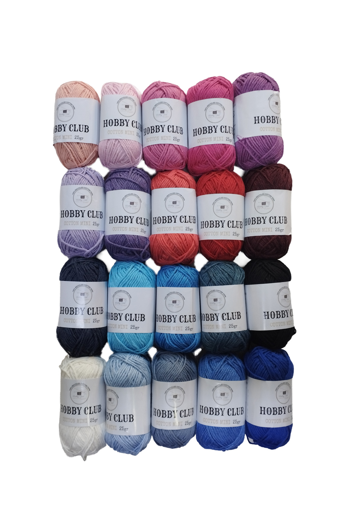 hobby club 25 gr 20 renk Cotton Amigurumi ,Punch ve Çanta İpi %100