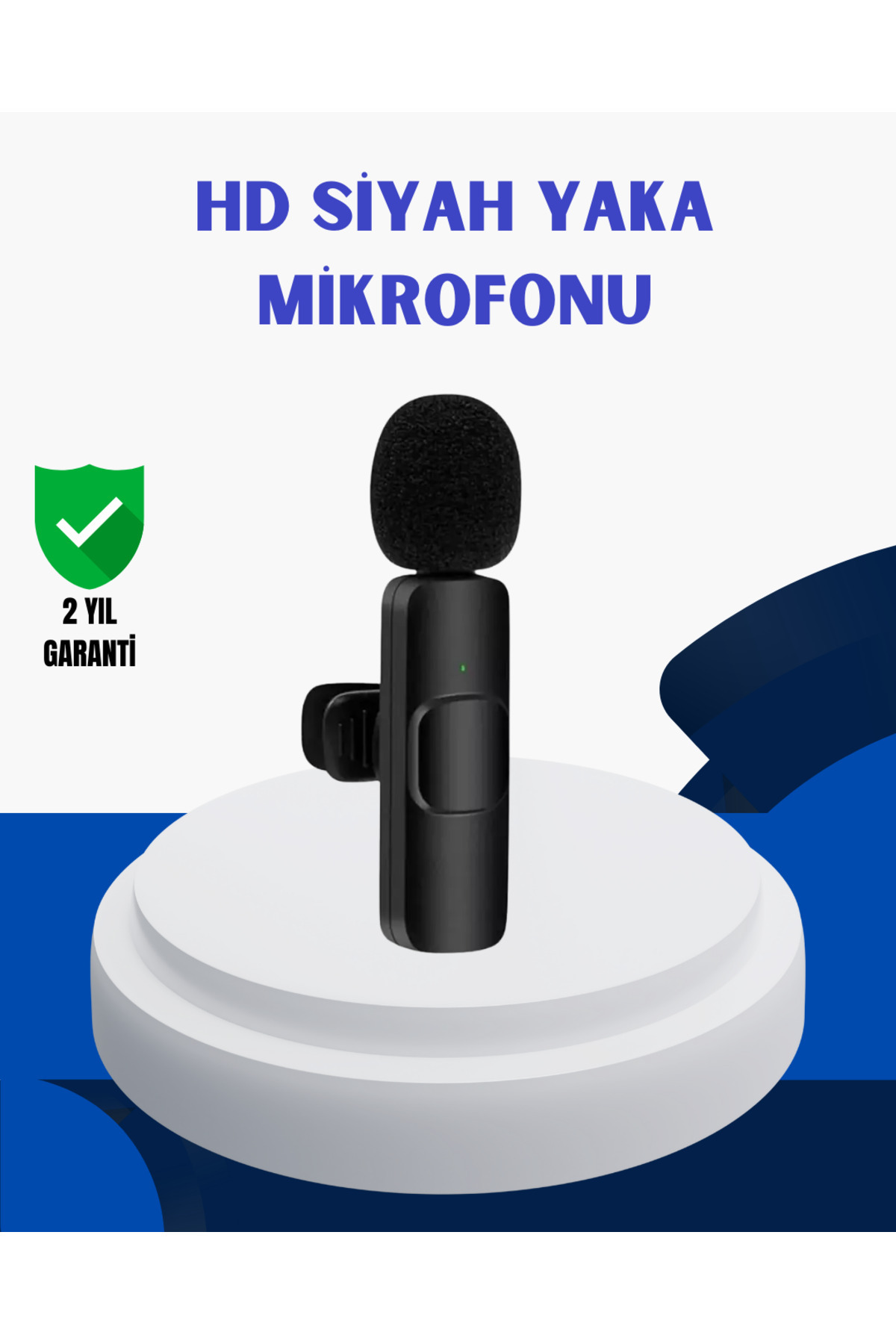 UCUZTEKNO iPhone İçin Çift Mikrofonlu Telsiz Yaka Mikrofonu 360 Derece HD Ses