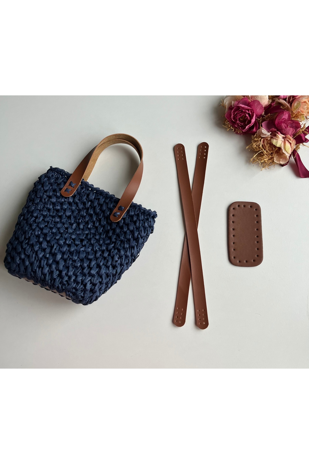 Sewable Handle And Base Kit For Knitted Bags