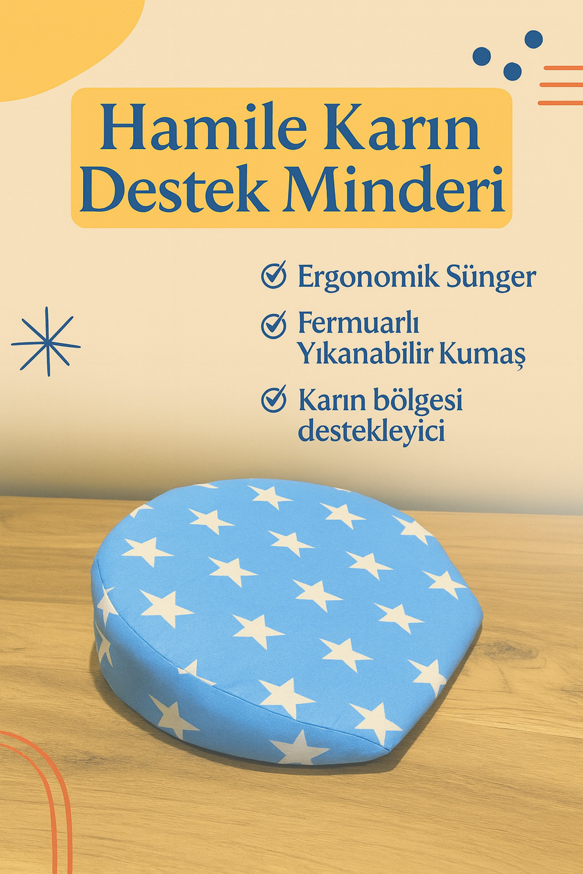 ESPEBA Hamile kadın destek minderi/hamile yastığı mavi fotoğrafı 2 (önizleme)