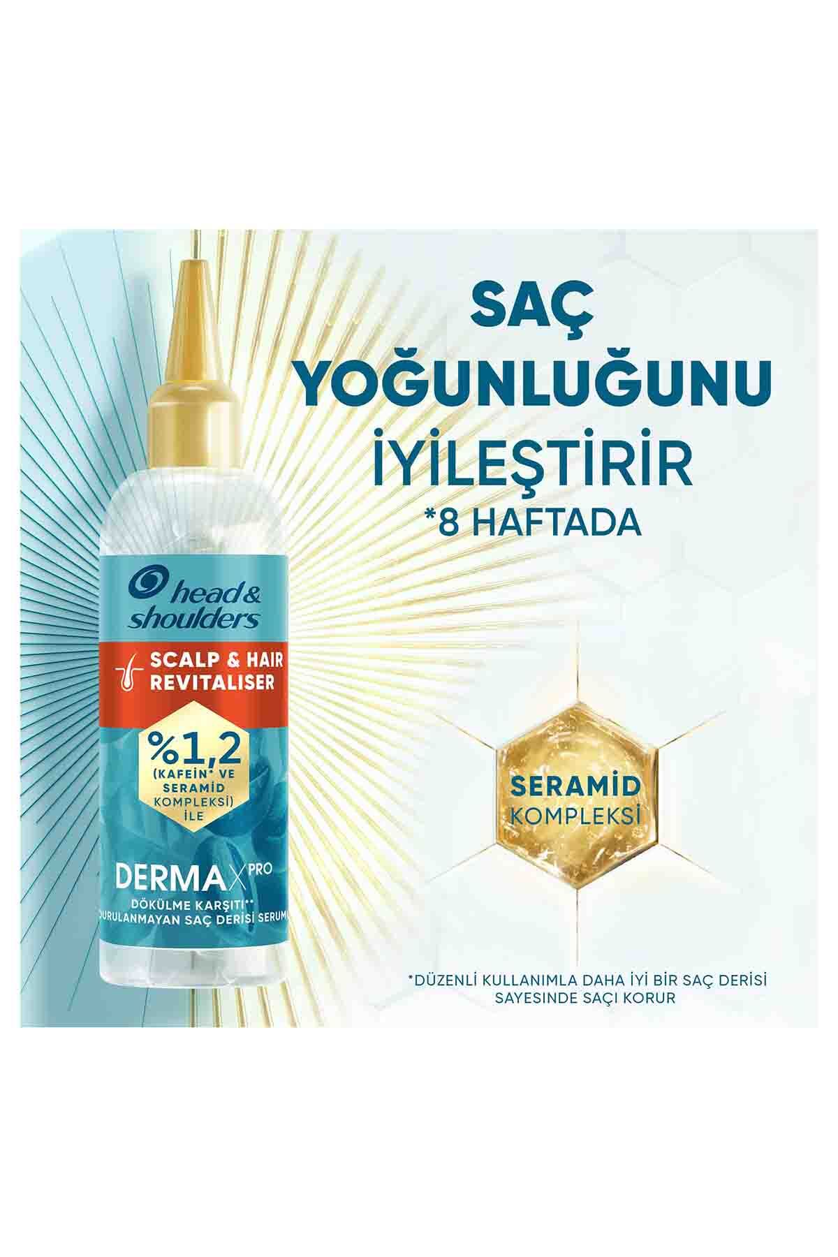 DermaXPRO Scalp&Hair Revitaliser Dökülme Karşıtı Durulanmayan Serum Kafein & Seramid ile 145ml x 2 — 8681003000680 — تصویر 2 از 5
