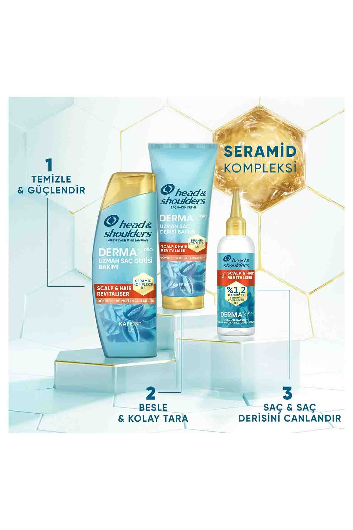 DermaXPRO Scalp&Hair Revitaliser Dökülme Karşıtı Durulanmayan Serum Kafein & Seramid ile 145ml x 2 — 8681003000680 — تصویر 5 از 5