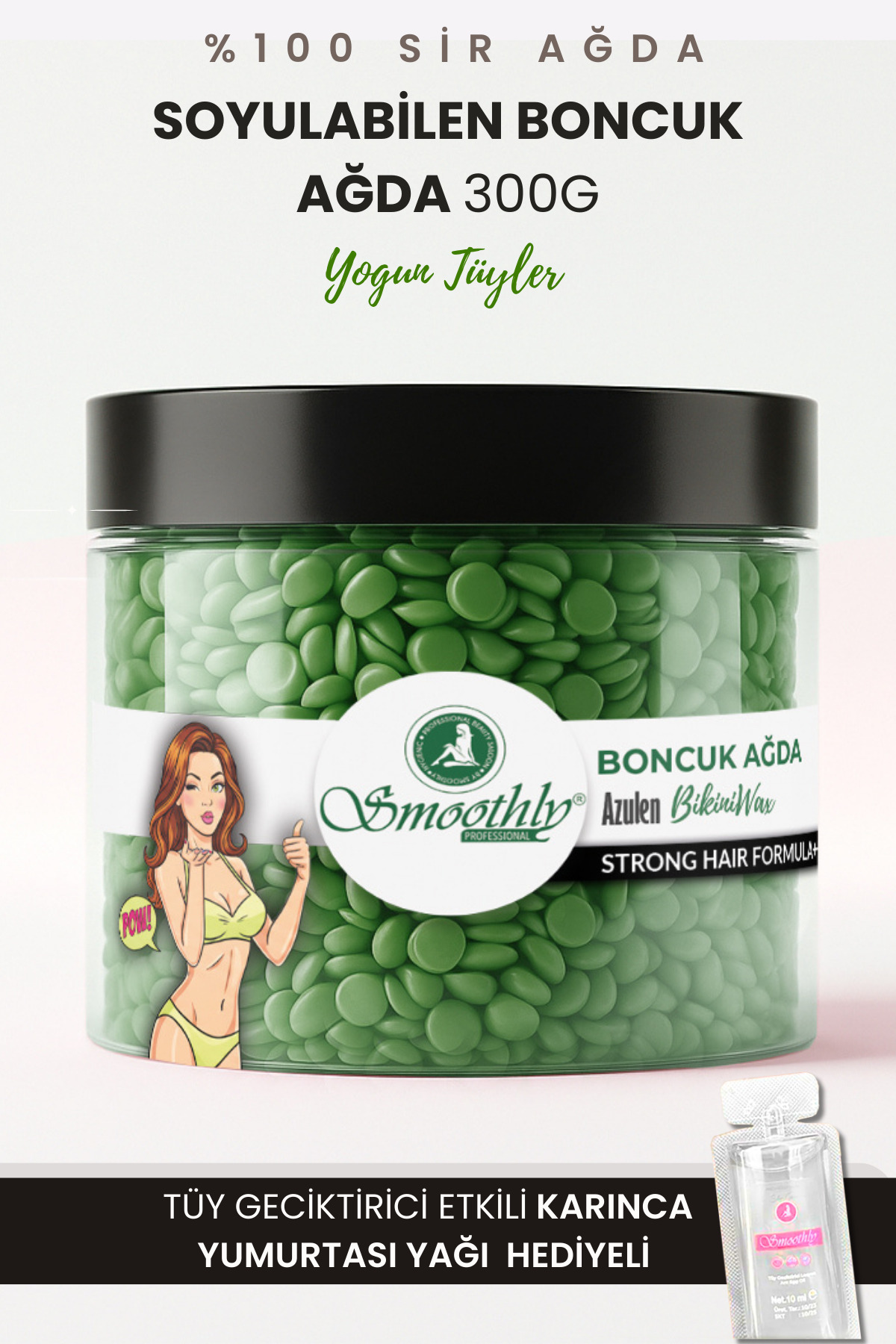Smoothly Azulen Soyulabilen Boncuk Ağda – Sert ve Yoğun Kıl Tipleri | Yüksek Performanslı Profesyonel Ağda — 300g-Tekli-Boncuk-Azulen