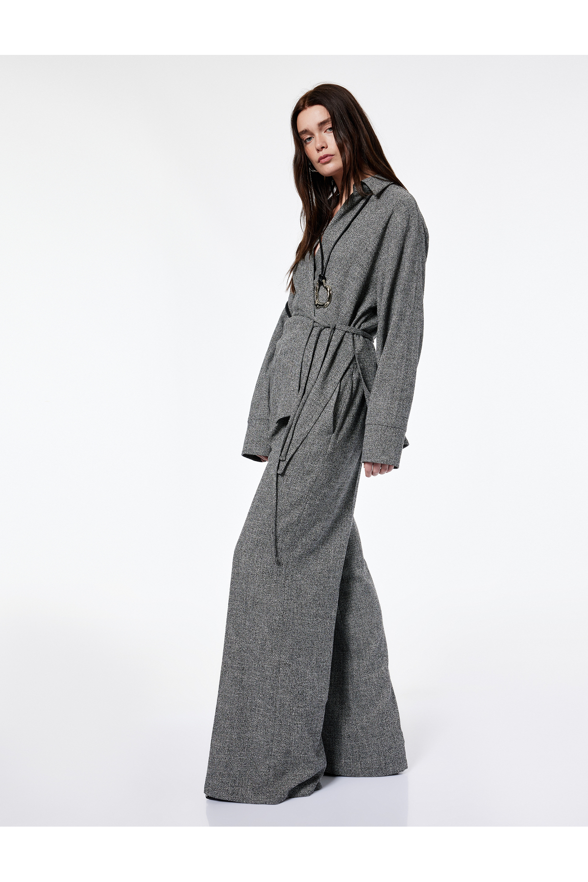 Koton X Şahika Ercümen - Flanel Kumaş Loose Fit Cepli Kışlık Palazzo Pantolon