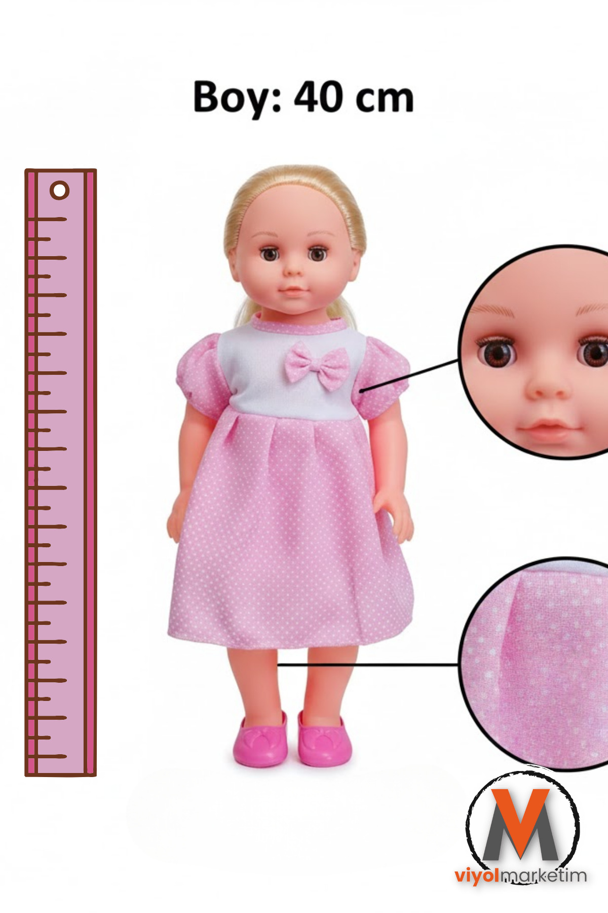 viyolmarketim Sare Model Et Bebek 40 cm – Türkçe Konuşan Sesli Oyuncak Kız Bebek (Kutulu) fotoğrafı 4 (önizleme)