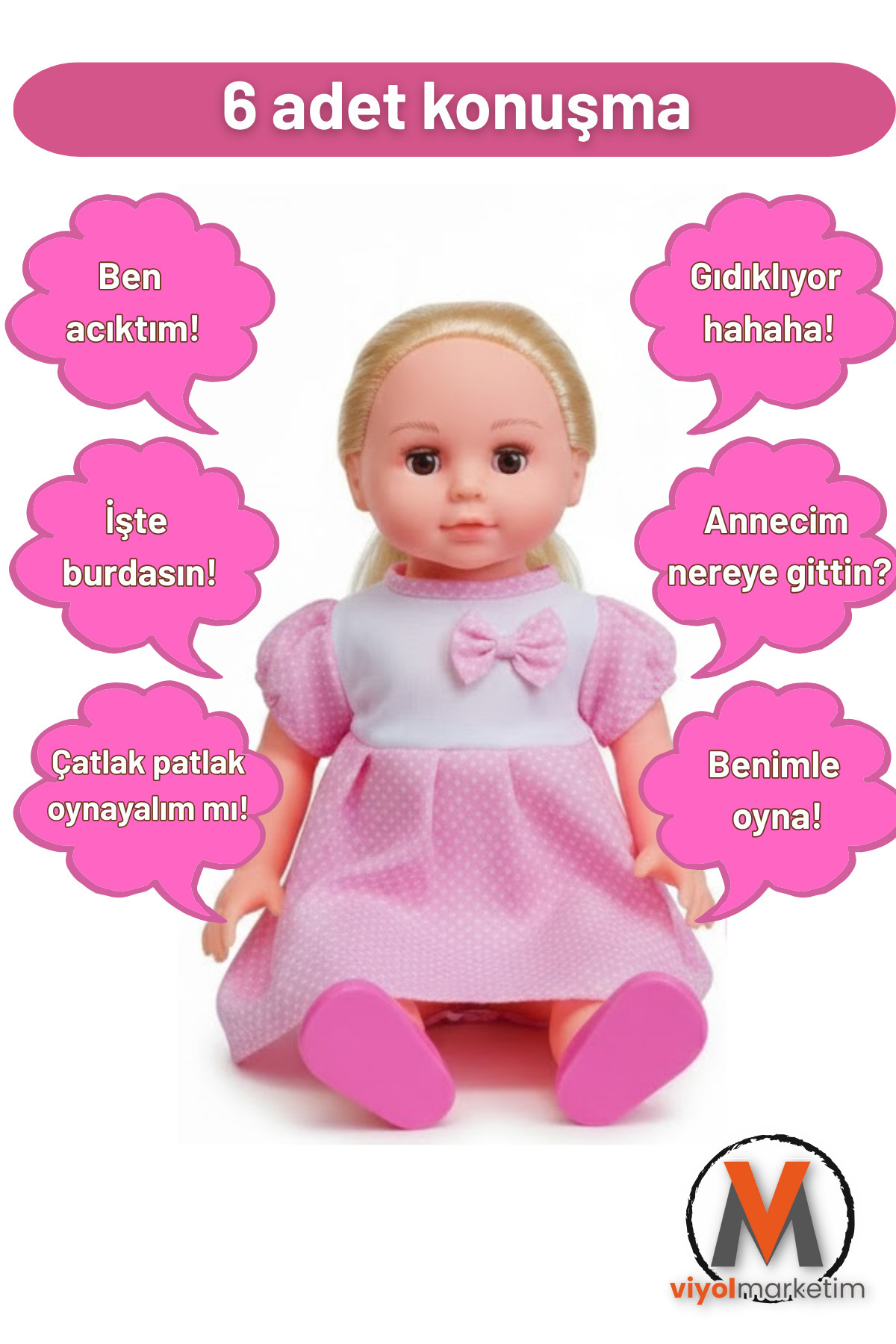 viyolmarketim Sare Model Et Bebek 40 cm – Türkçe Konuşan Sesli Oyuncak Kız Bebek (Kutulu) fotoğrafı 2 (önizleme)