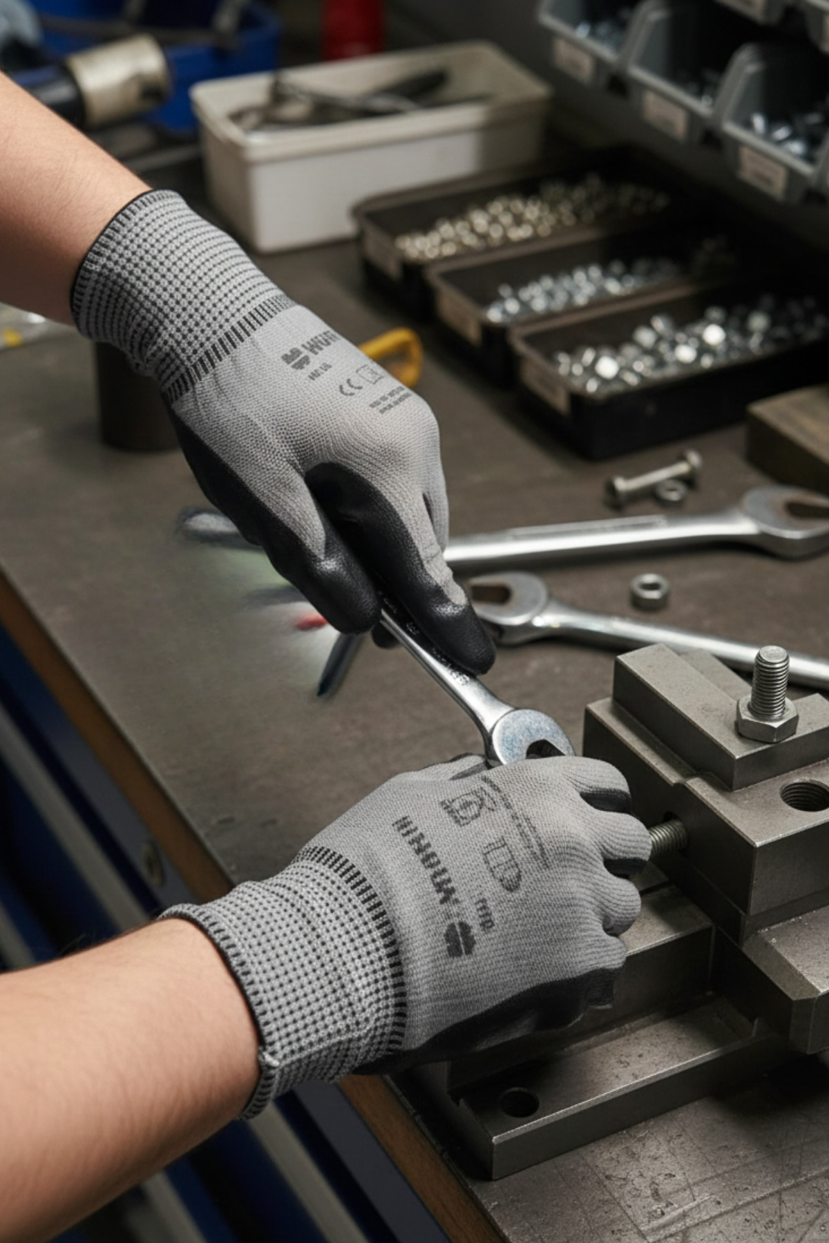 Würth Siyah Nitril Kaplama Sanayi İş Usta Eldiveni Teknisyen Mekanikçi Koruyucu Eldiven Sanayi Tipi No:9