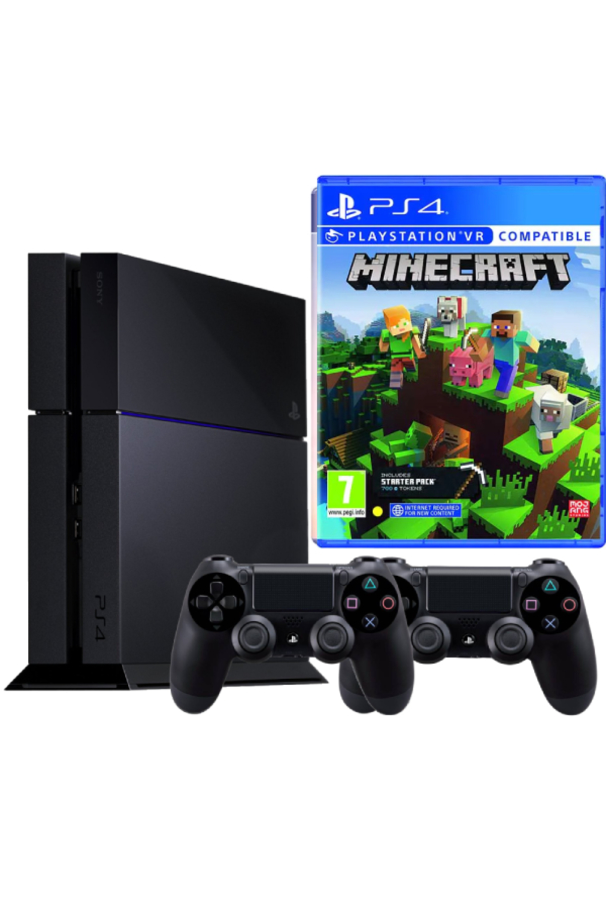 Sony PlayStation 4 PS4 500GB + 2 controllers + Minecraft