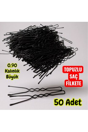 Technow Siyah 6 cm Büyük Topuzlu Kalın Saç Firketesi 0.90 Siyah 50 Adet