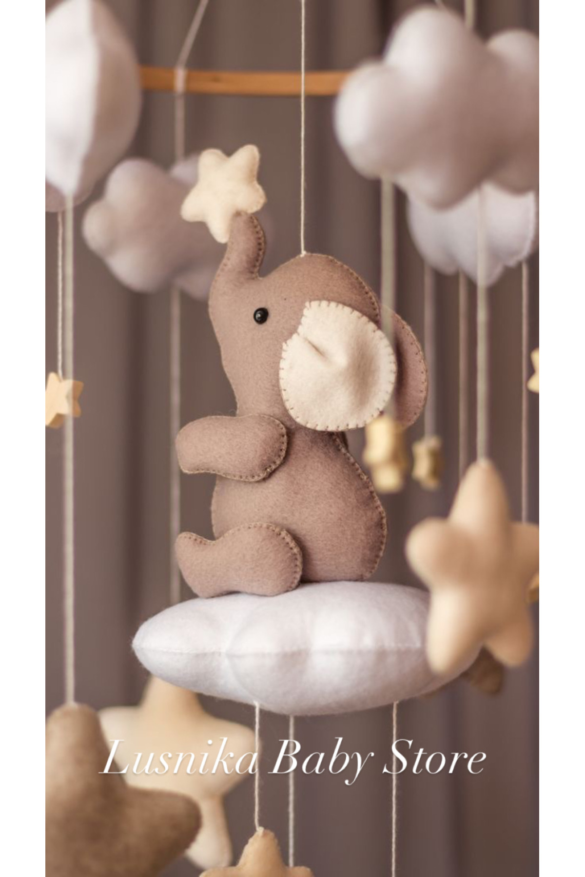 LusnikaStore Beşik Dönencesi ( Müziksiz) Beşik Yanı Süsü Bebek Odası Dekorasyon Montessori Natural Anne fotoğrafı 2 (önizleme)