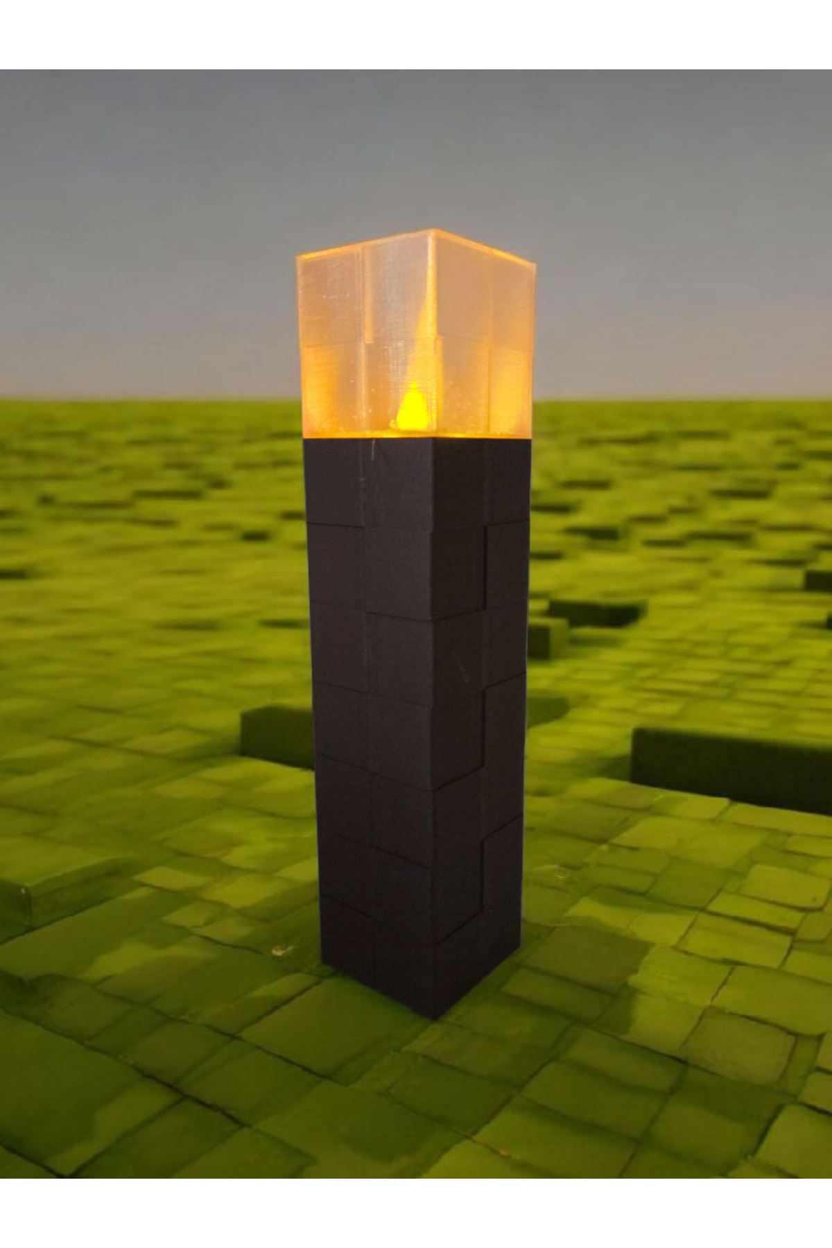 multiogz 🔥 3D Baskı Işıklı Dekor Torch – Gece Lambası Stil Blok Model (20 cm) fotoğrafı 3 (önizleme)