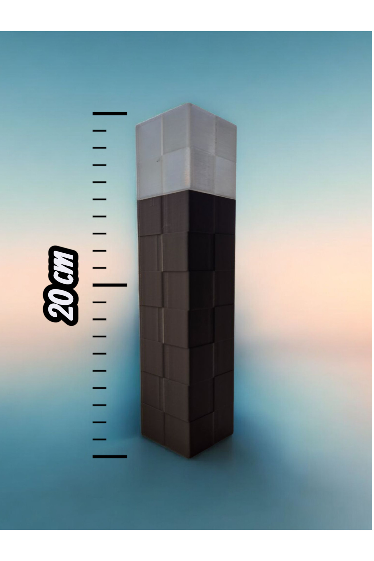 multiogz 🔥 3D Baskı Işıklı Dekor Torch – Gece Lambası Stil Blok Model (20 cm) fotoğrafı 2 (önizleme)