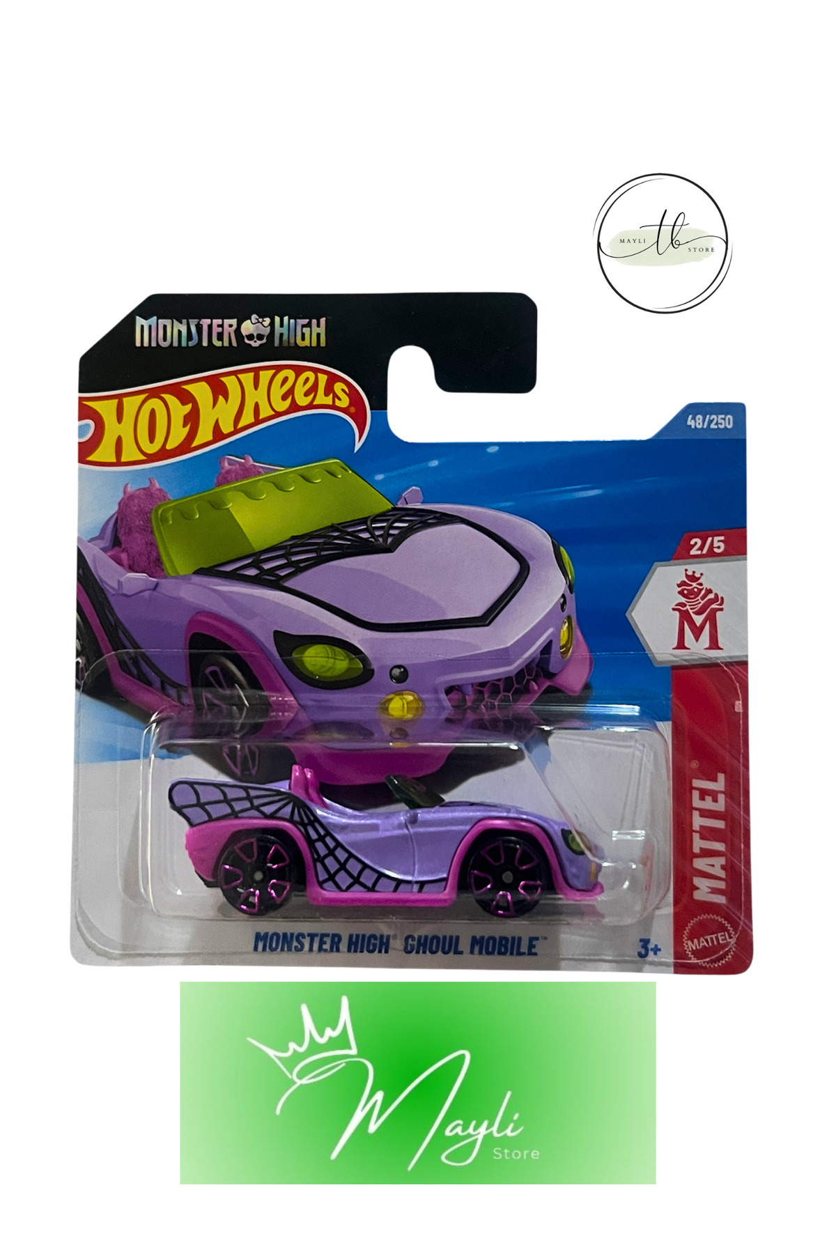 HOT WHEELS Mattel Monster High Ghoul Mobile 1/64 ölçek 48/250
