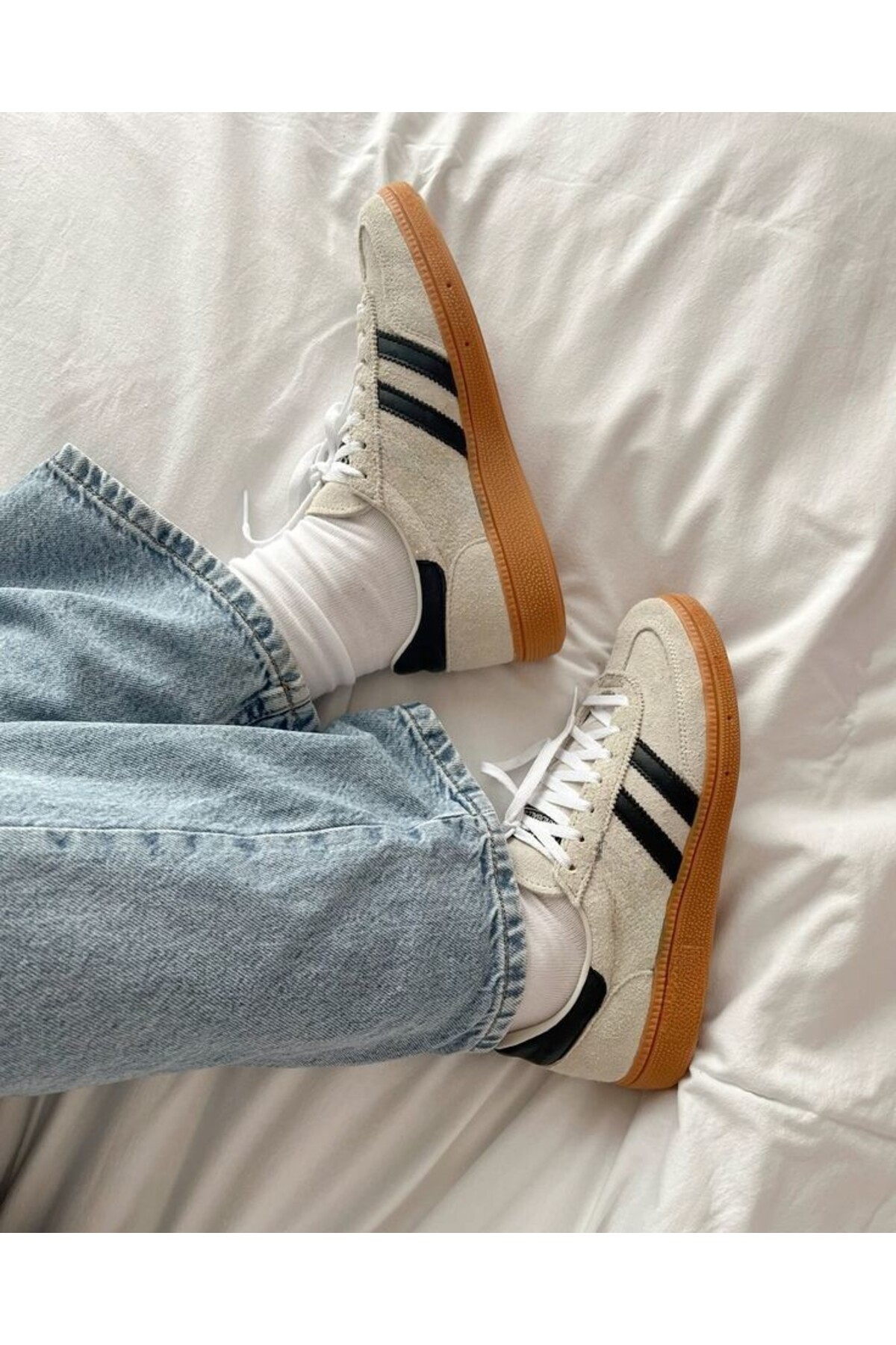 Spezz Imported Handball Stone Grey Suet Sneakers