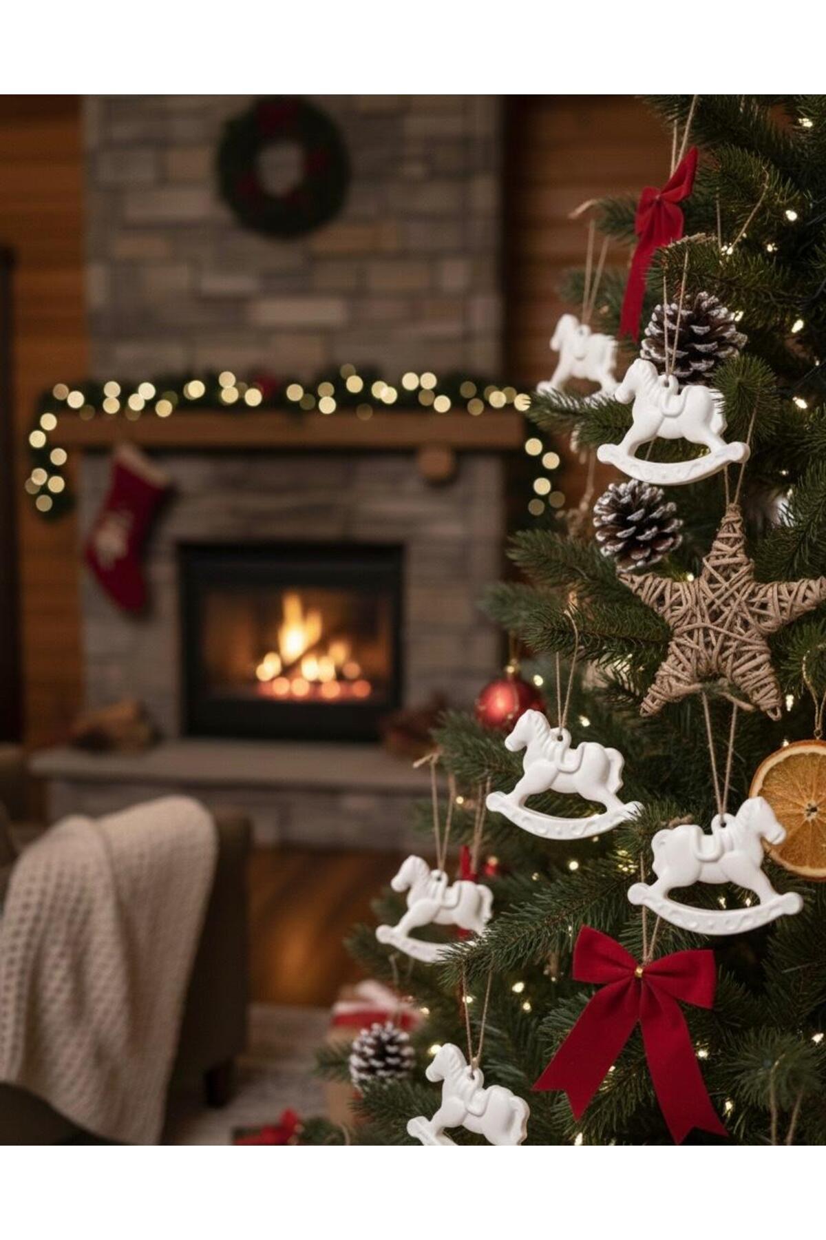 EL YAPIMI 6 Adet Atlı Karınca Turuva Atı Dekoratif Obje Yılbaşı Ağaç Süsü