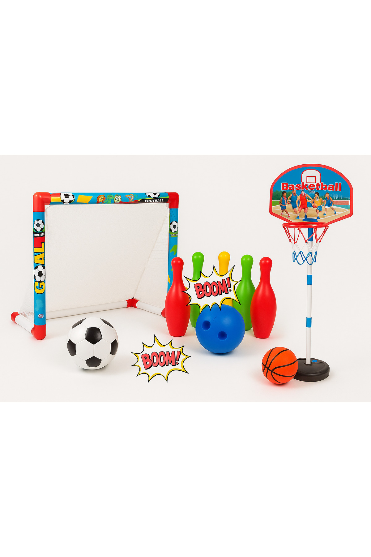 OyuncakLab Futbol Kalesi + Ayaklı Basketbol Potası Erkek Çocuk