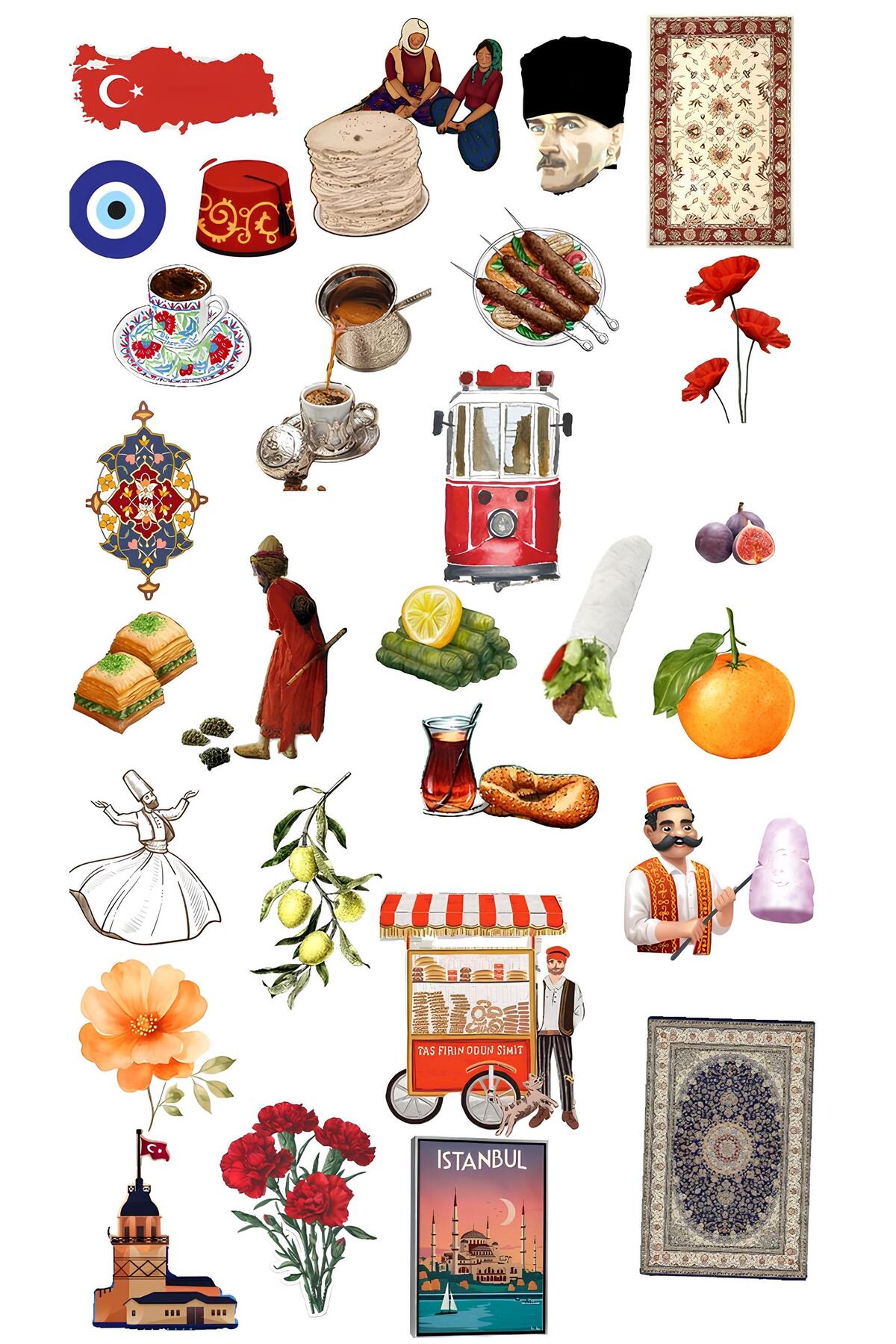 Tekerisi Sticker Rana İkra Art Türkiye Temalı Sticker Seti (4 Sayfa) - Fiyatı, Yorumları
