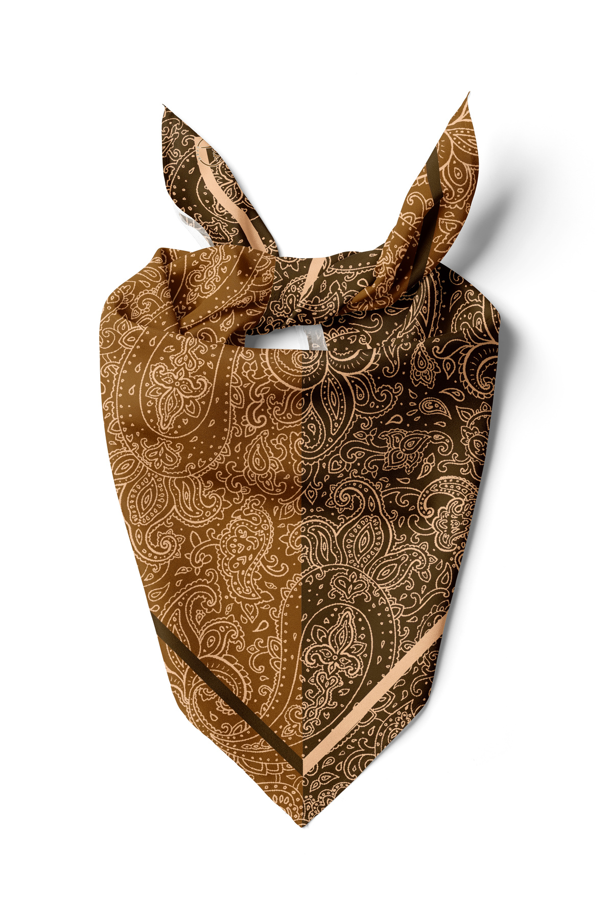 tuaipek Karamel Paisley Desen 55x55cm Bandana/Fular