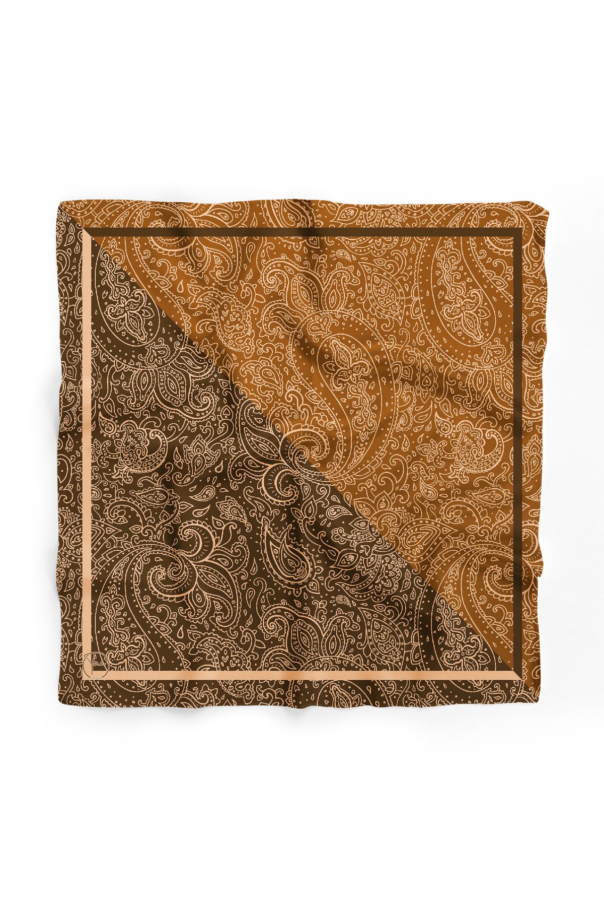 tuaipek Karamel Paisley Desen 55x55cm Bandana/Fular görsel 3