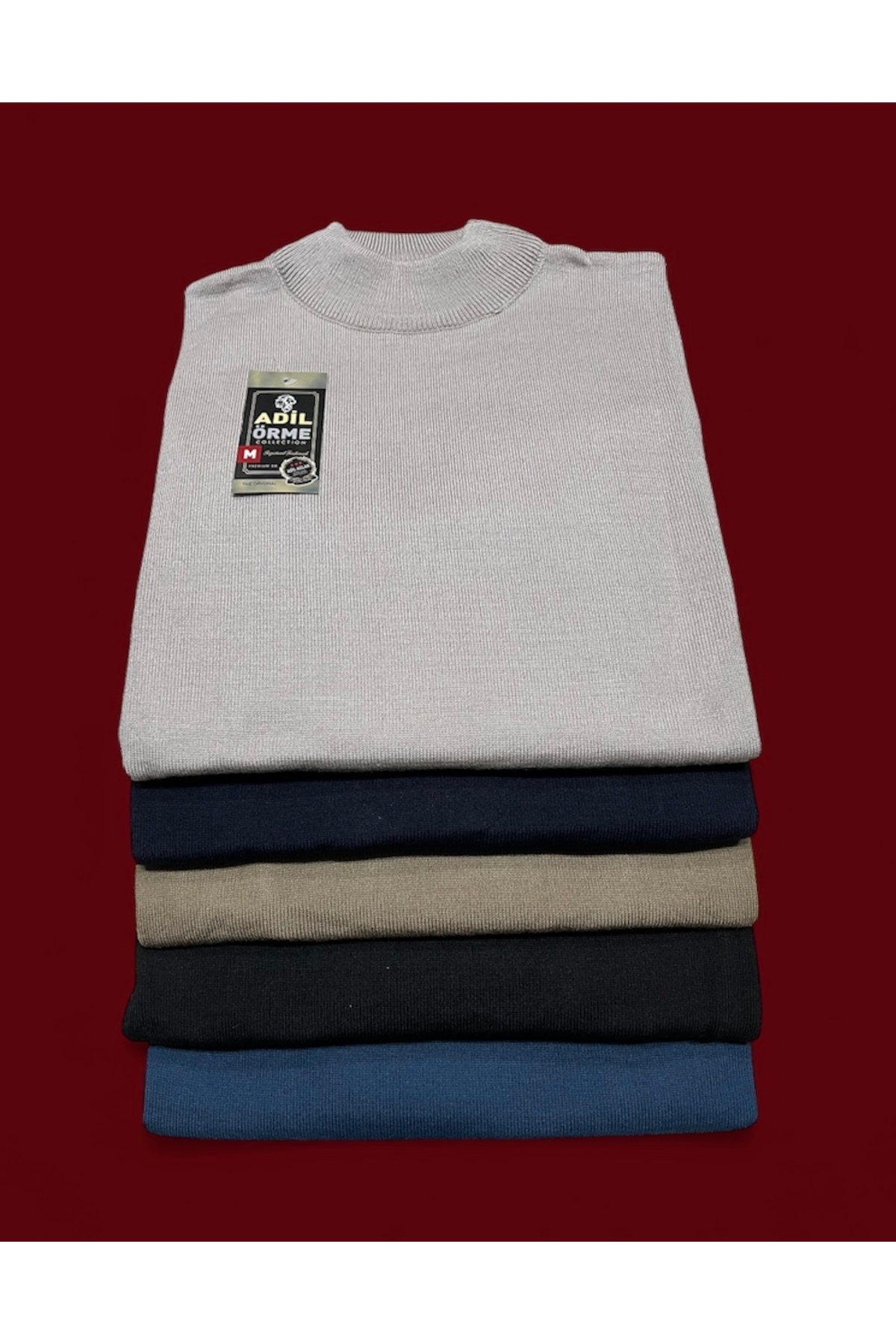 Adil BÜYÜK BEDEN (2XL-3XL-4XL)YARIM BOĞAZLI,LİKRALI ,TRİKO KAZAK. SİYAH görsel 3