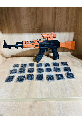 Marsel oyuncak Plastik Oyuncak Tüfek 55 CM 1 ADET ak-4 +21 Paket Plastik top