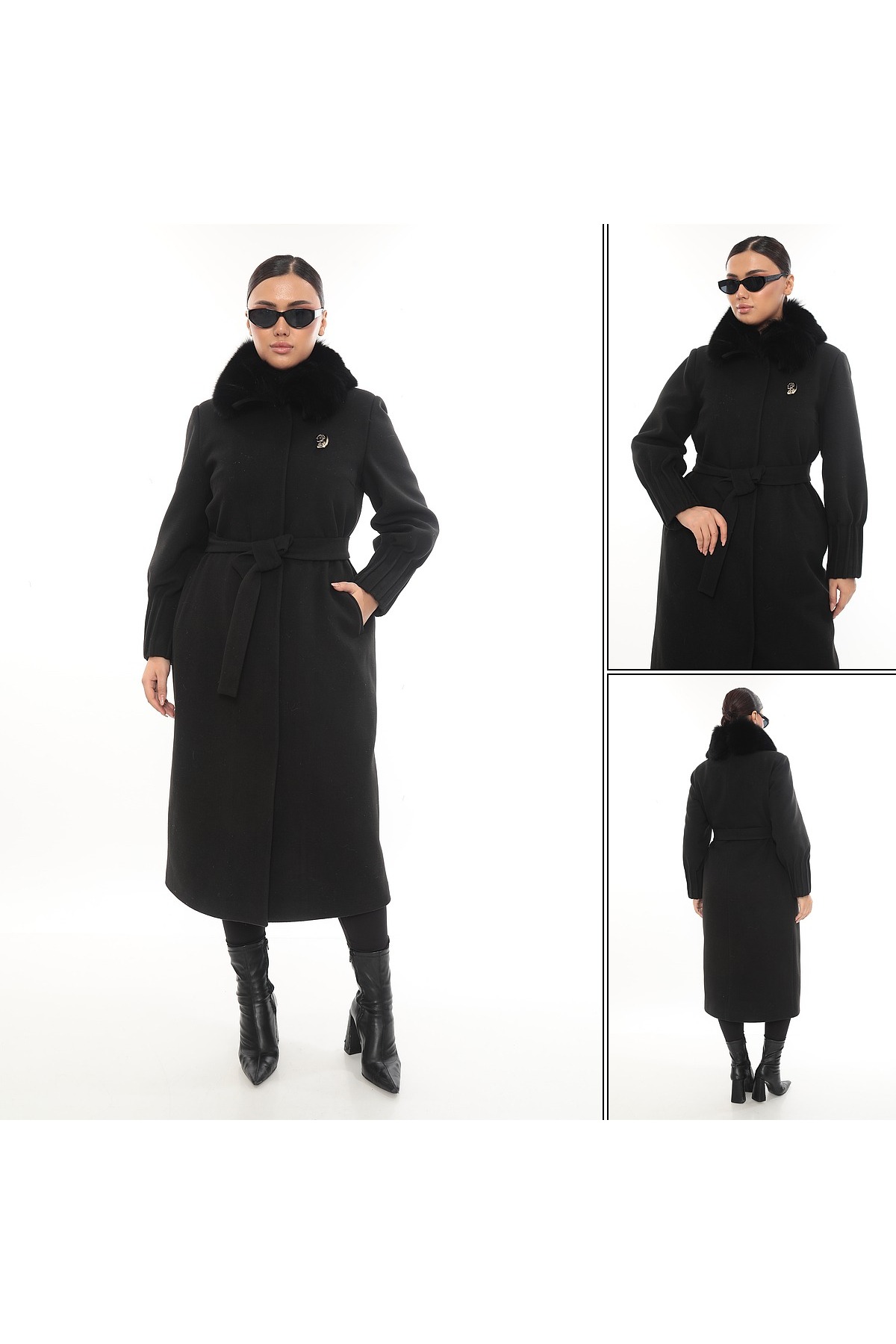 Cristina  Kaşe Uzun Palto