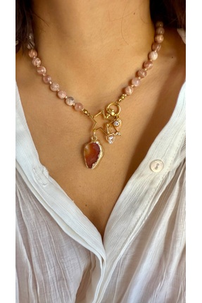 Gigi Güneş taşı tasarım çoklu uçlu kolye