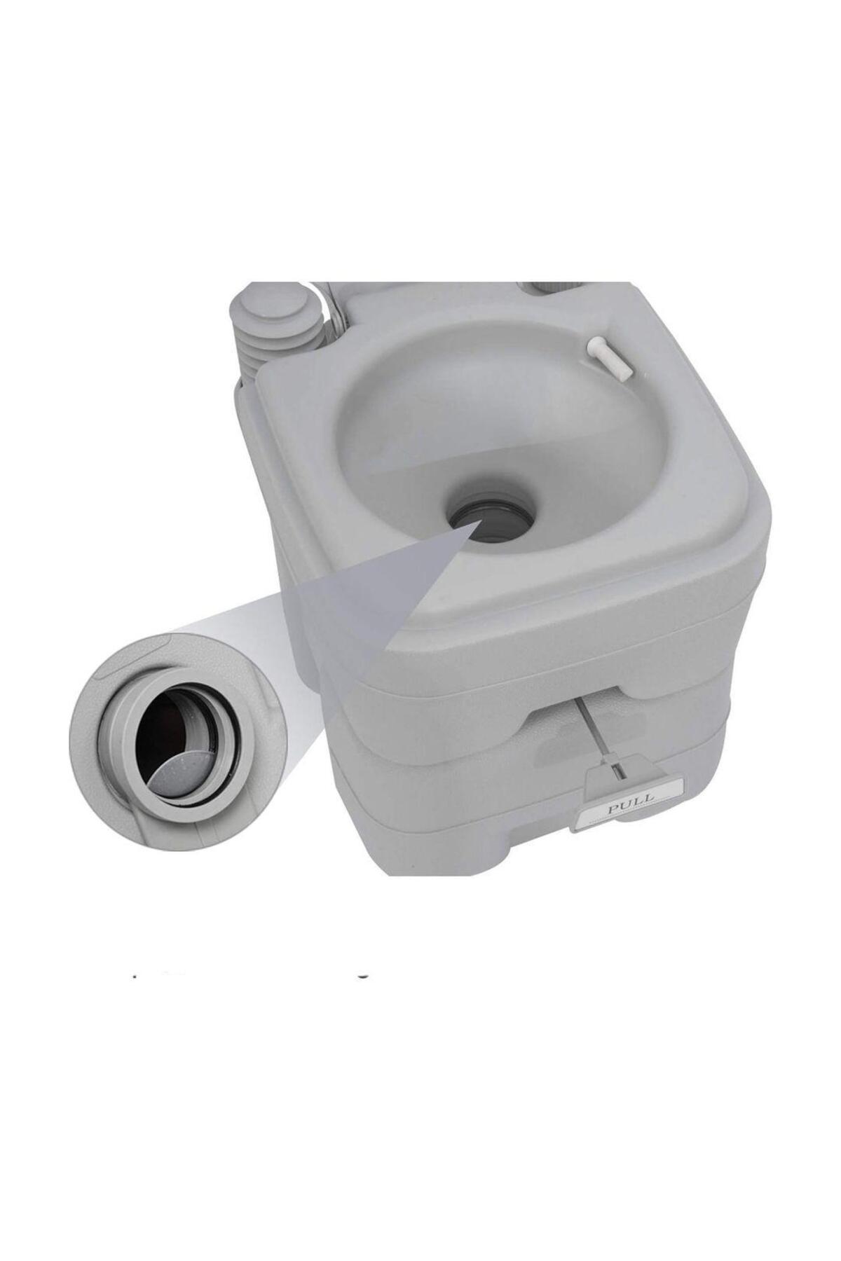 مرحاض محمول متنقل مع مضخة مياه قوية مدمجة للرحلات الخارجية والتخييم سعة 20 لتر بخزان وتنظيف ضغط