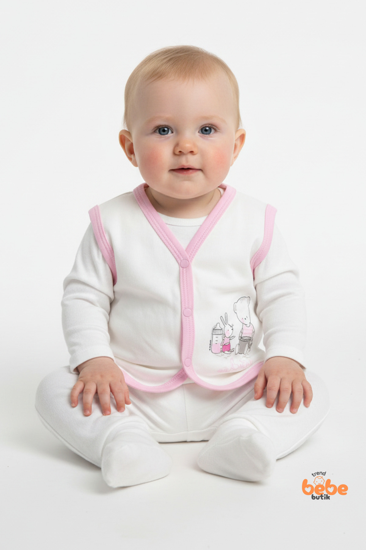 Trend Bebe Butik Unisex Bebek Pamuklu Baskılı Yelek – Çıtçıtlı, Yumuşak Penye, Bebek Yeleği 6-9-12-18 Ay fotoğrafı 2 (önizleme)