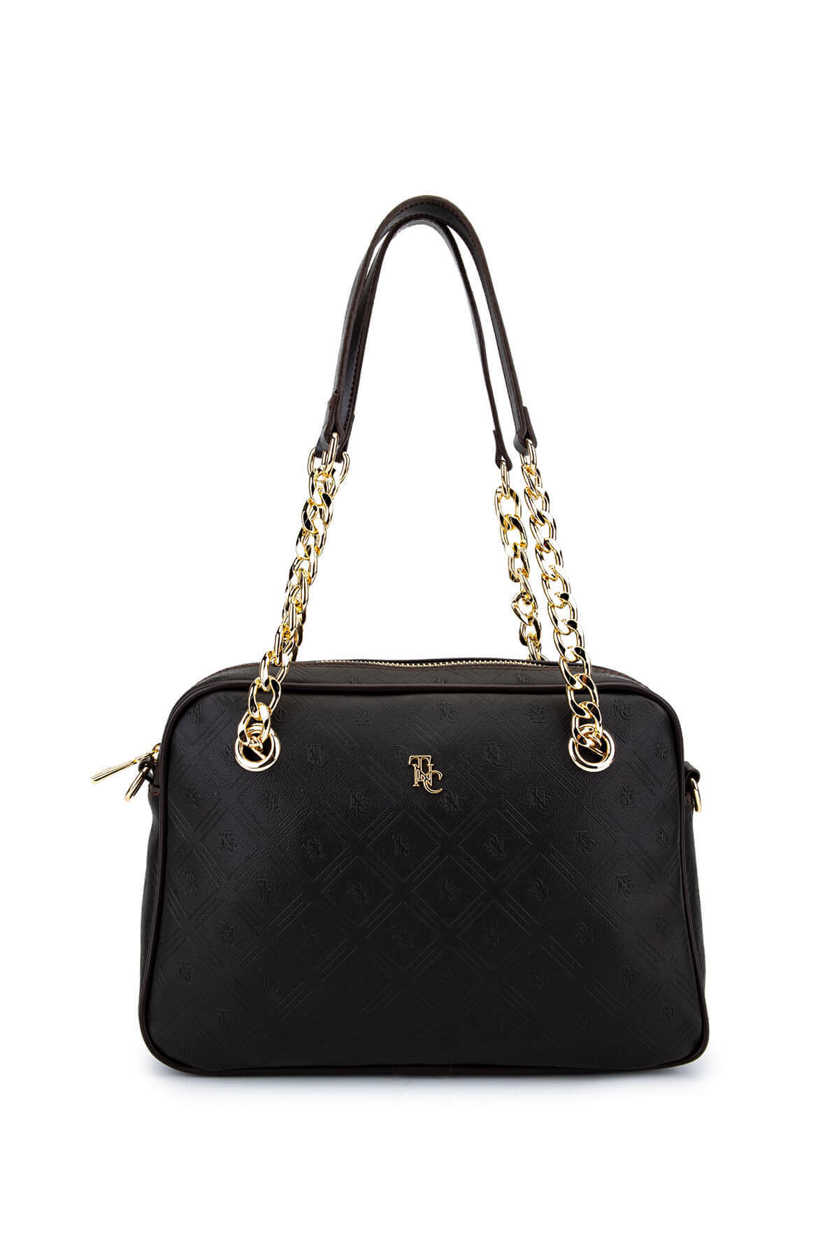 کیف دوشی زنانه چرم مصنوعی قهوه‌ای Tamer Tanca