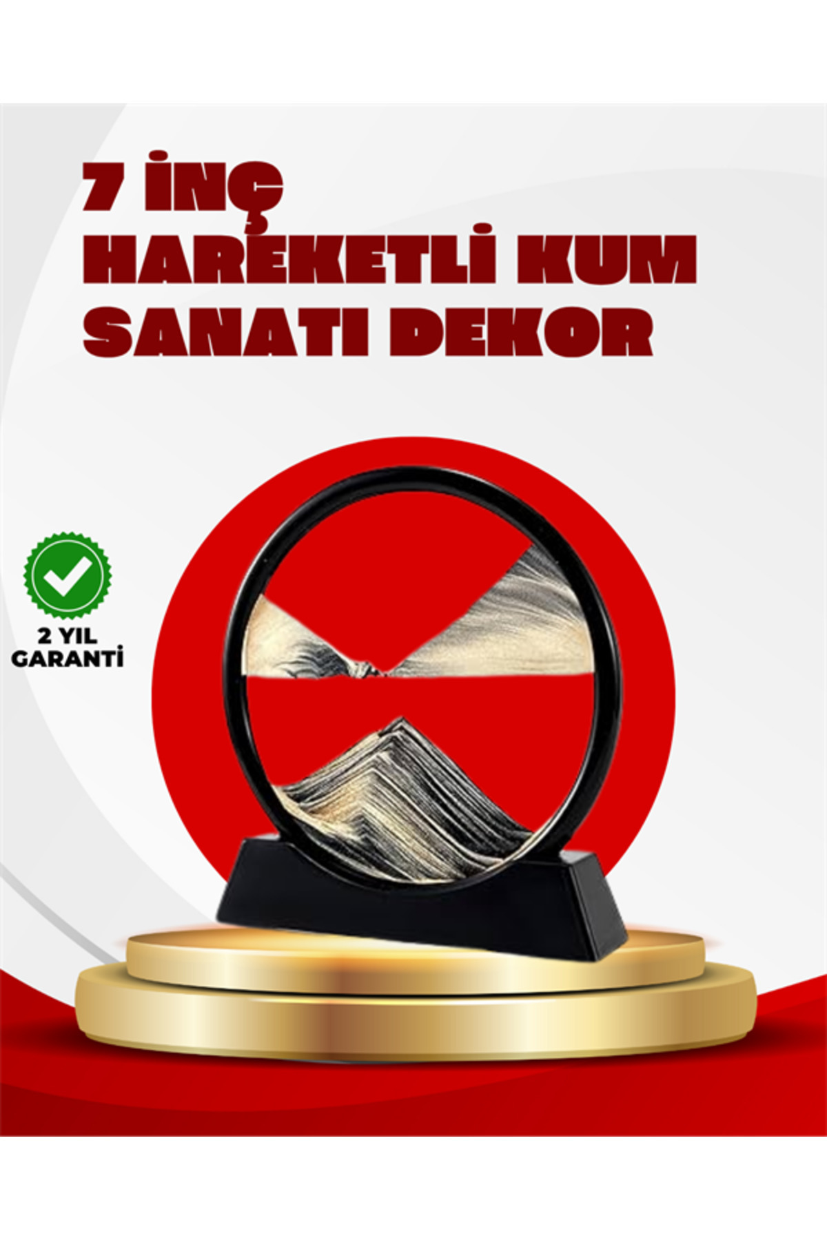 noip Rahatlatıcı Kum Sanatı – Yuvarlak Cam Çerçeveli Hareketli Kum Resmi, Ofis ve Ev İçin Etkile