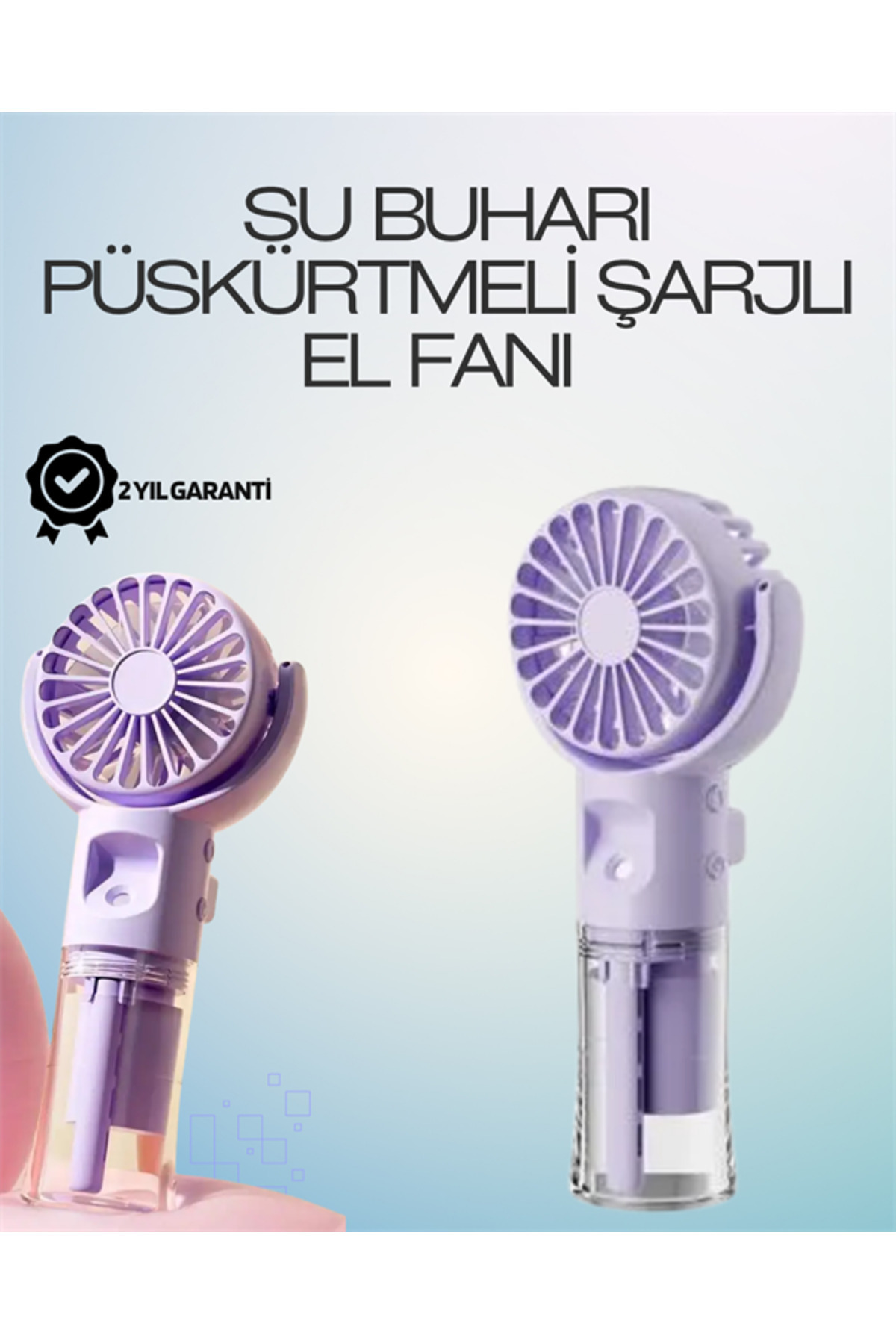 noip Şarjlı Buğu Fanı – Nemlendirici Sis Fonksiyonlu, Tip-C Girişli, Taşınabilir Masa Fanı