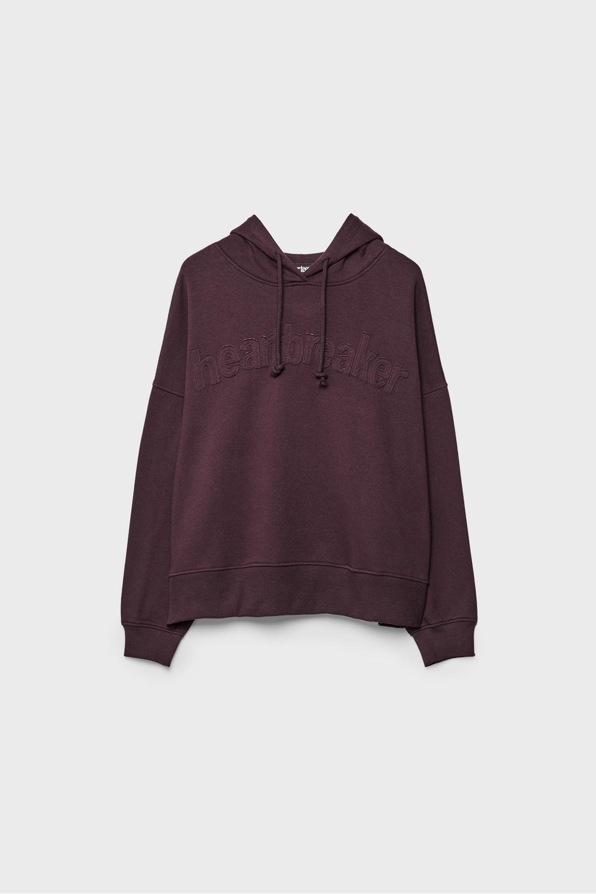 Stradivarius  İşlemeli kapüşonlu sweatshirt - Görsel 5