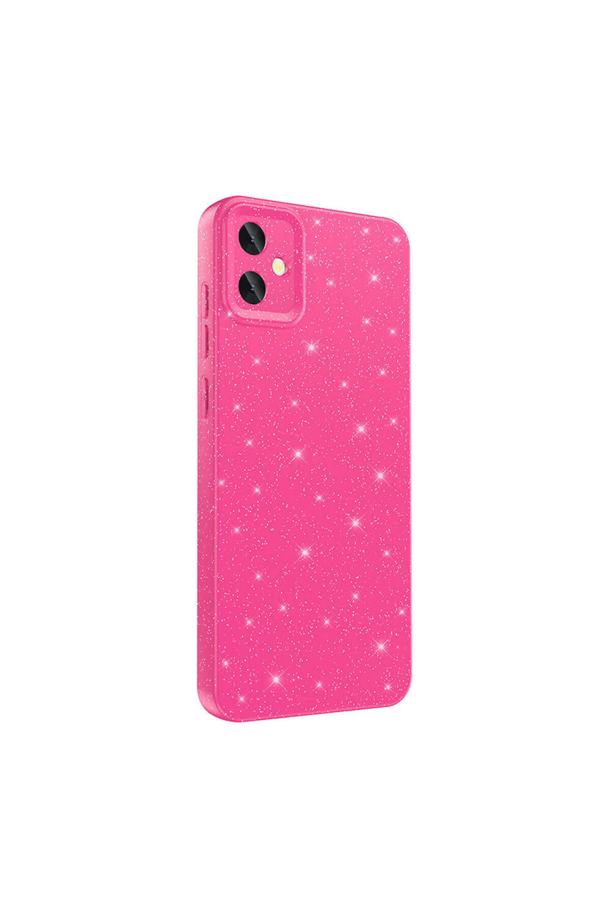 Galaxy A05 Kılıf Kamera Korumalı Simli Lüks ASMA Koton Kapak - Pembe Koyu
