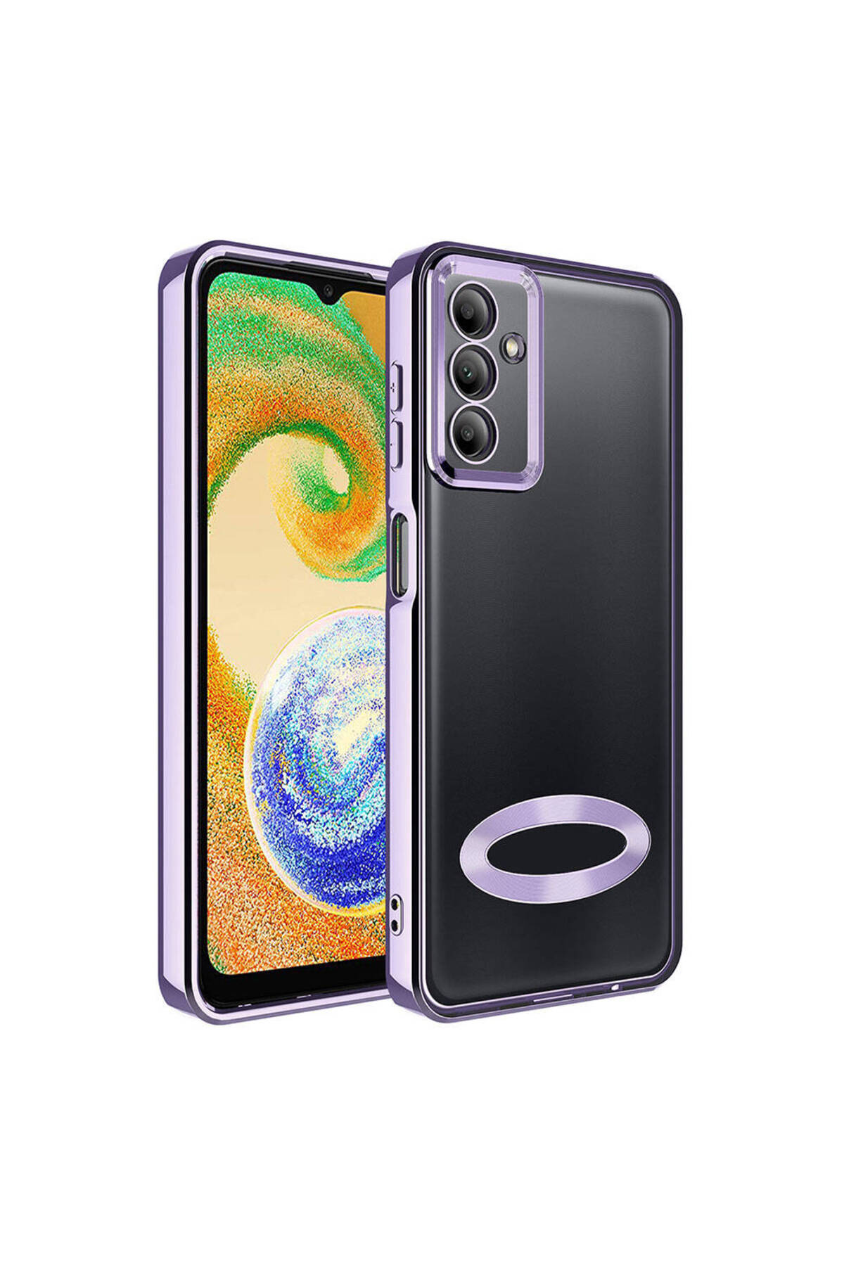 Galaxy A05S Kılıf Kamera Korumalı Logo Gösteren JoieCreatif Omega Kapak - Lila