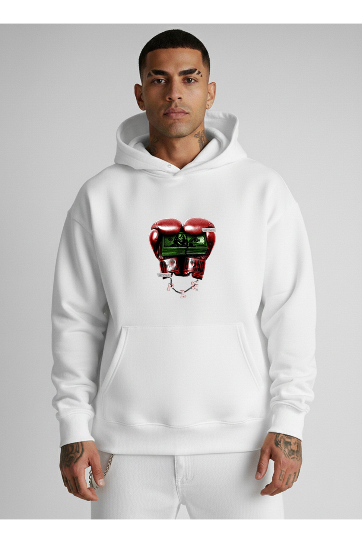 LORVEX Hoodie Men Oversized Hooded 100% Cotton Boks Dolari Printed