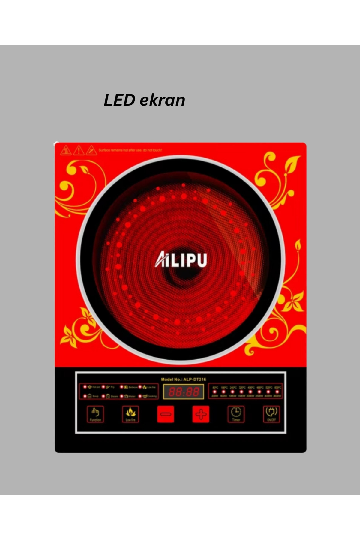 Terrien Dokunmatik Kontrollü 2400W Indüksiyon Ocak Zaman Ayarlı fotoğrafı 3 (önizleme)