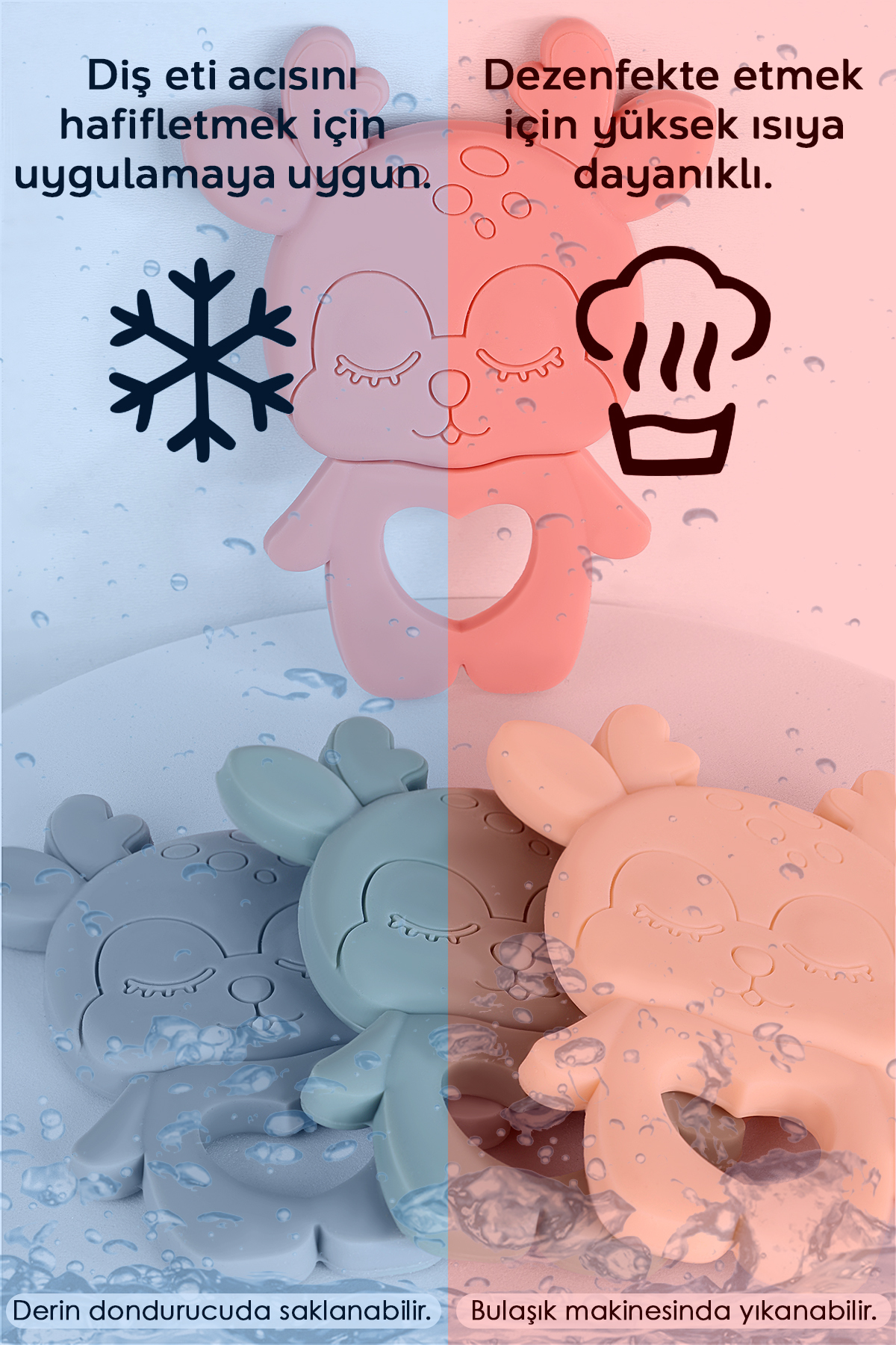 Meleni Baby Geyik Silikon Diş Kaşıyıcı - Sevimli Hayvan Figürlü Bebek Diş Kaşıyıcı Dişlik Yeşil fotoğrafı 5 (önizleme)