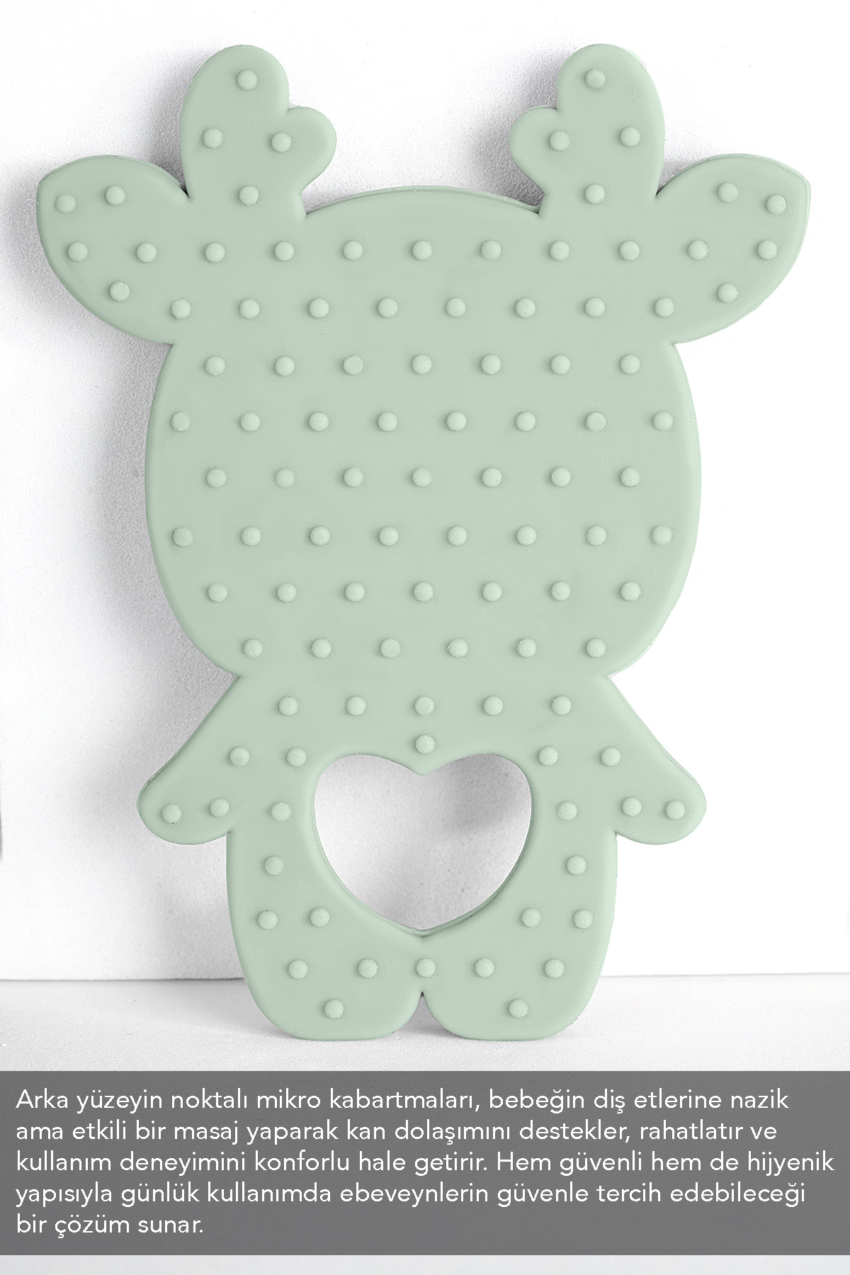 Meleni Baby Geyik Silikon Diş Kaşıyıcı - Sevimli Hayvan Figürlü Bebek Diş Kaşıyıcı Dişlik Yeşil fotoğrafı 2 (önizleme)