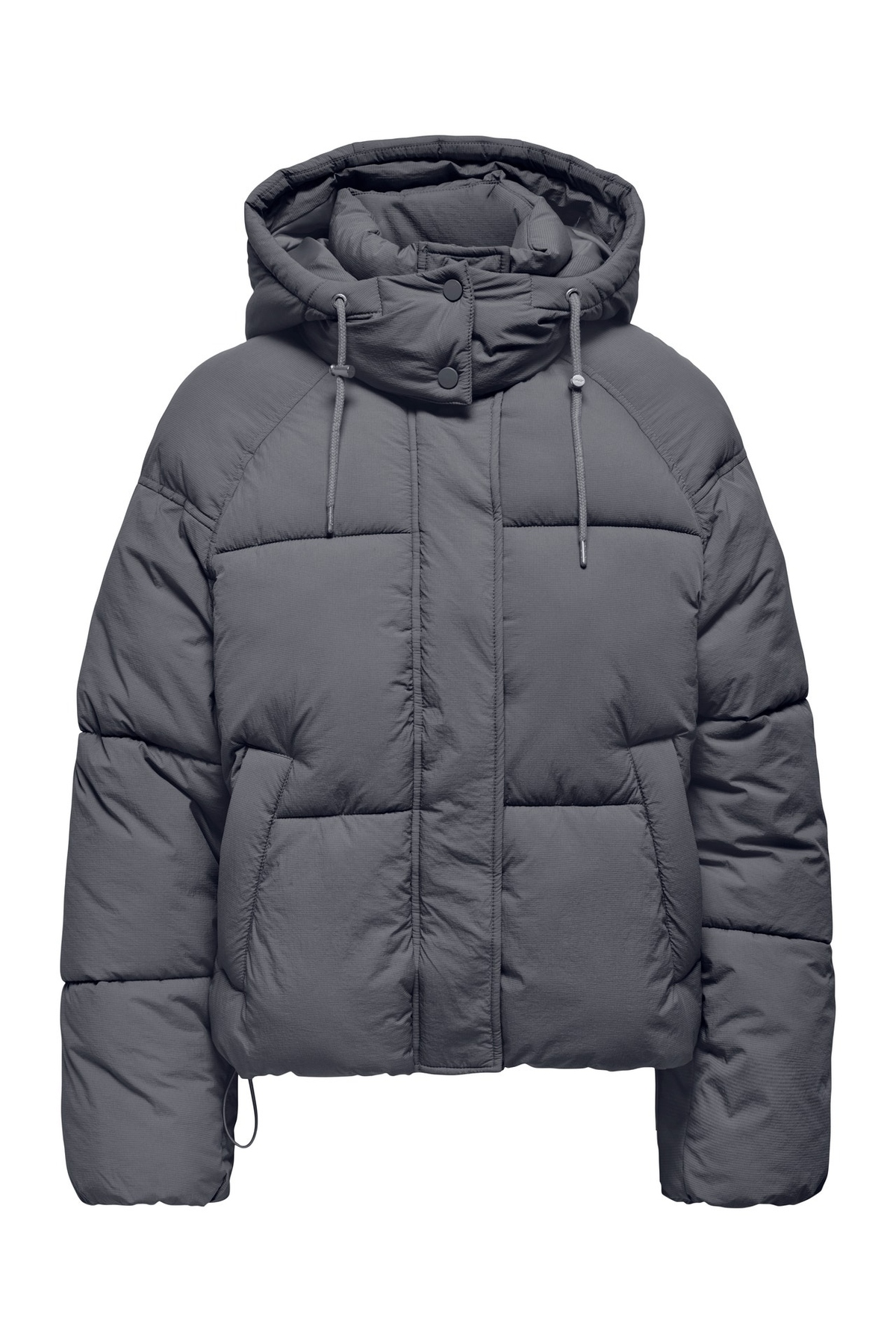 ONLY Kadın Kapüşonlu Çift Cepli Şişme Mont 15322013 Gri görsel 6