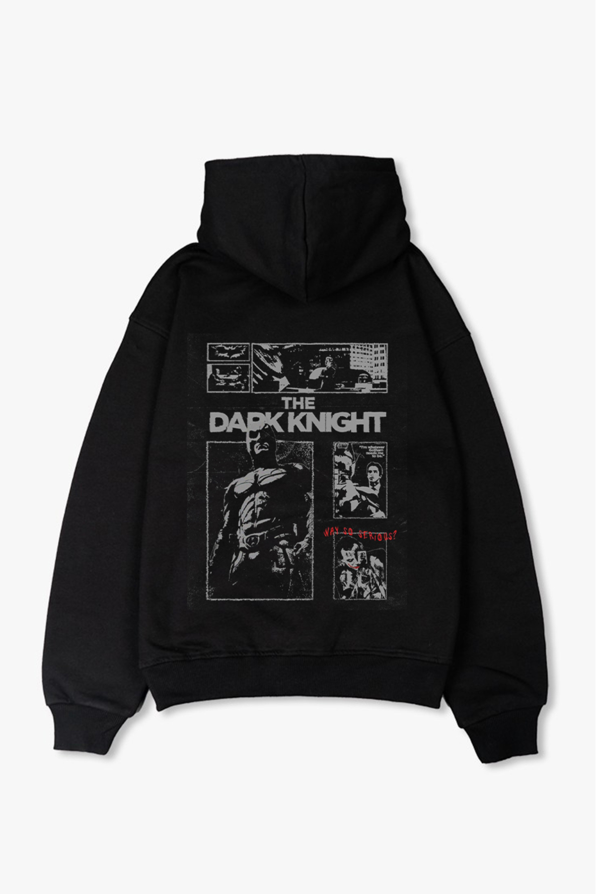 Freak Tshirt Oversized Black Hooded Knight Sweatshirt Unisex – 3 Thread Count Fleece-Lined Thick Fleece