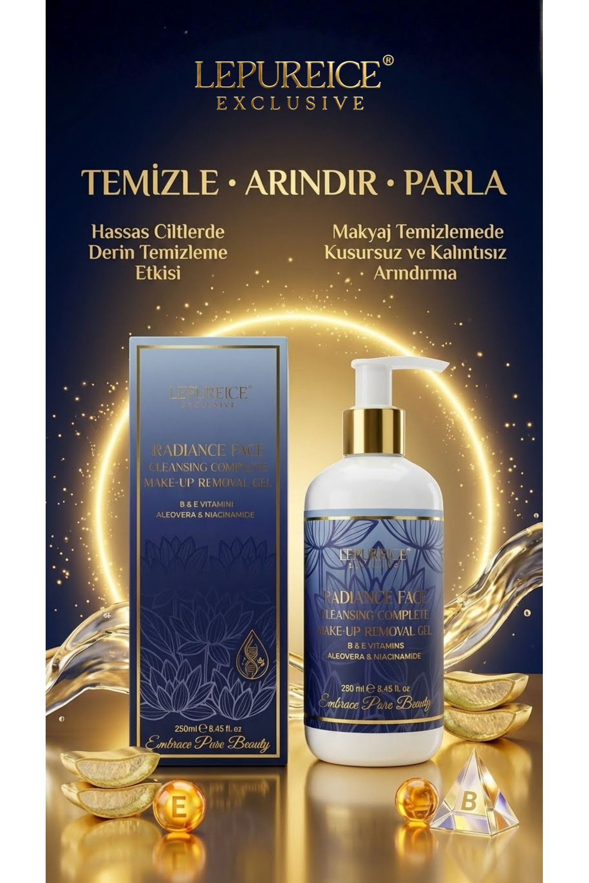 Exclusive Radiance Face Cleansing Gel - Yüz Yıkama ve Makyaj Temizleme Jeli — RADIANCE-FACE-CLG-250 — تصویر 3 از 4