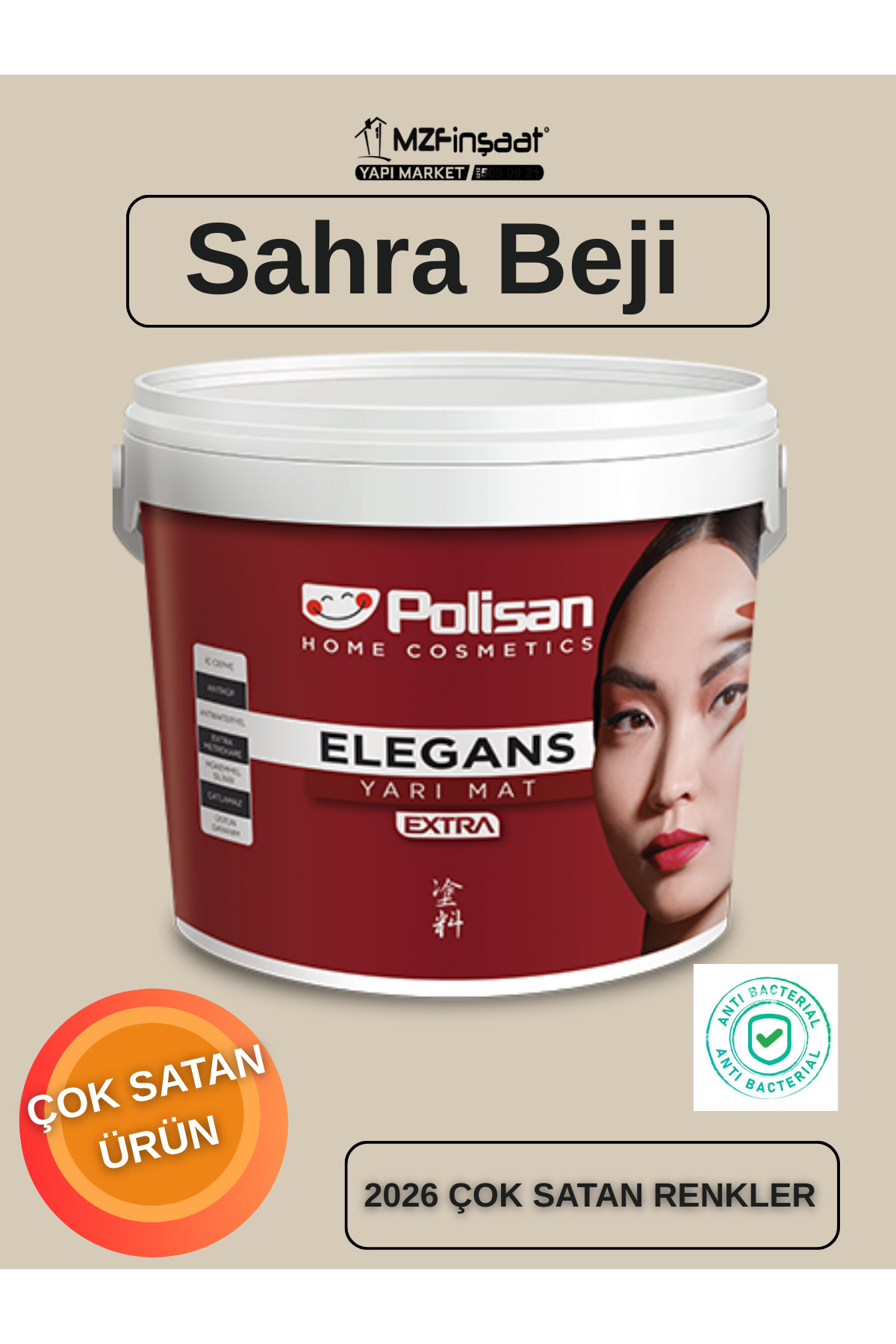 Elegance Extra Semi-Matte Anti-Mildew Interior Paint Field Beige