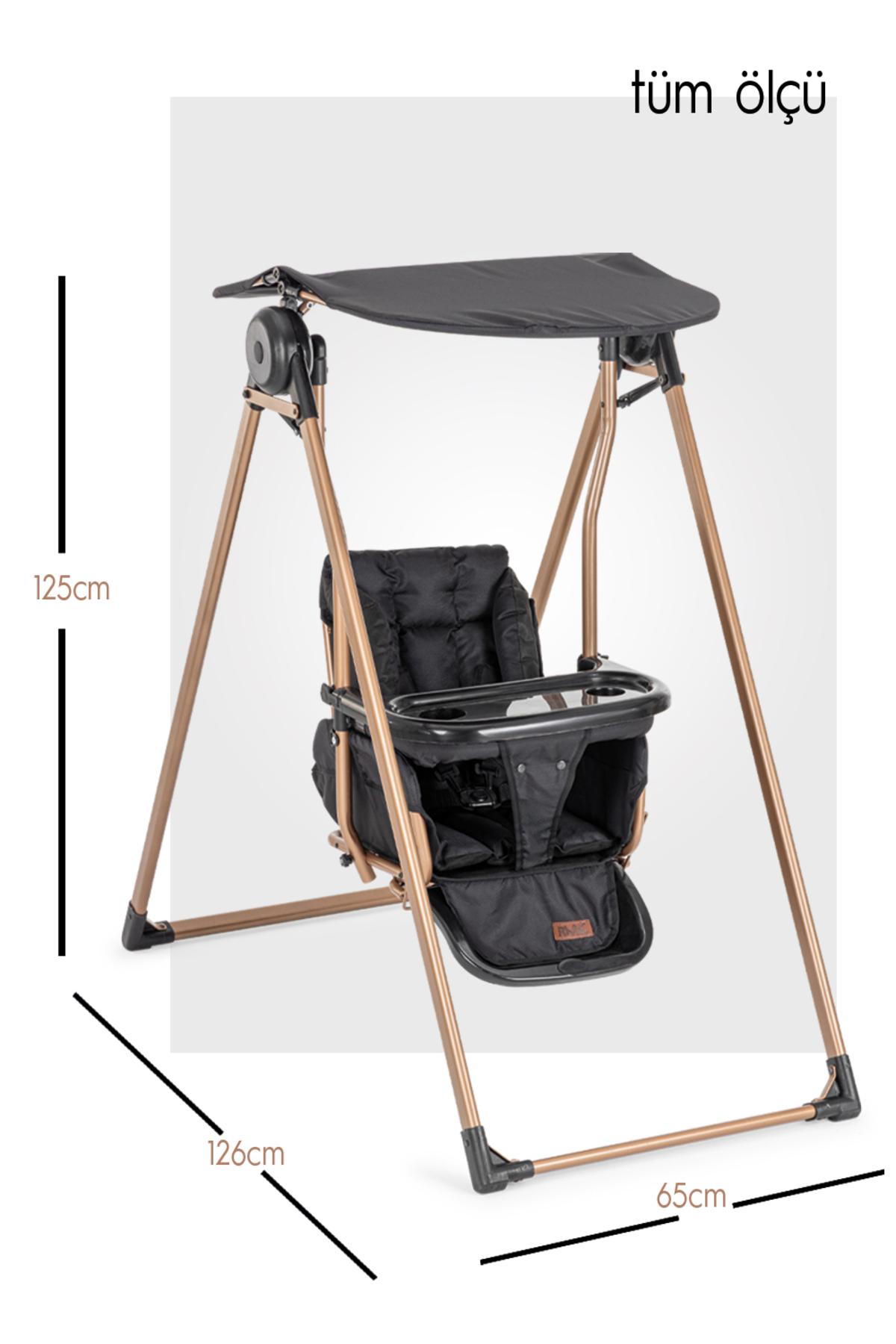 Rival RV128 Candy Mama Tepsili Bebek & Çocuk Salıncak Gold Kahve fotoğrafı 6 (önizleme)
